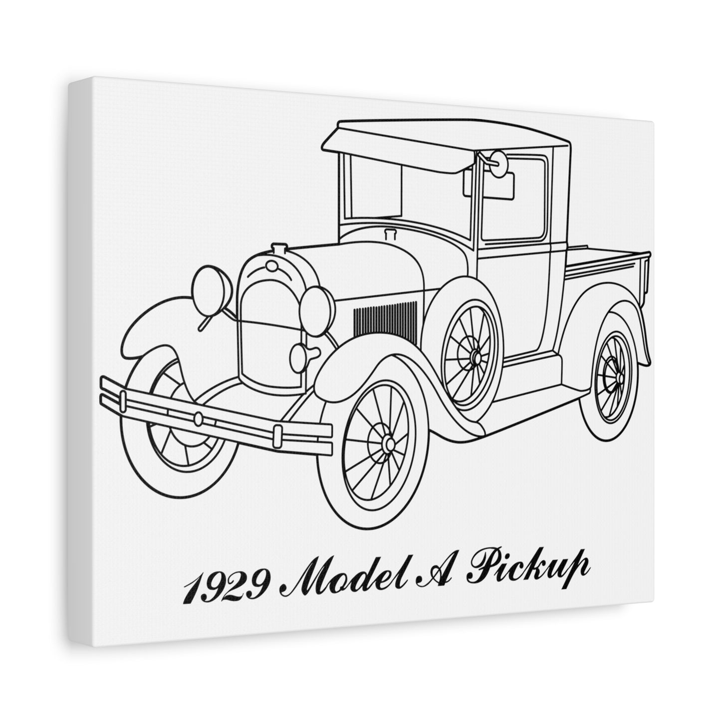 1929 Pickup White Canvas Wall Art
