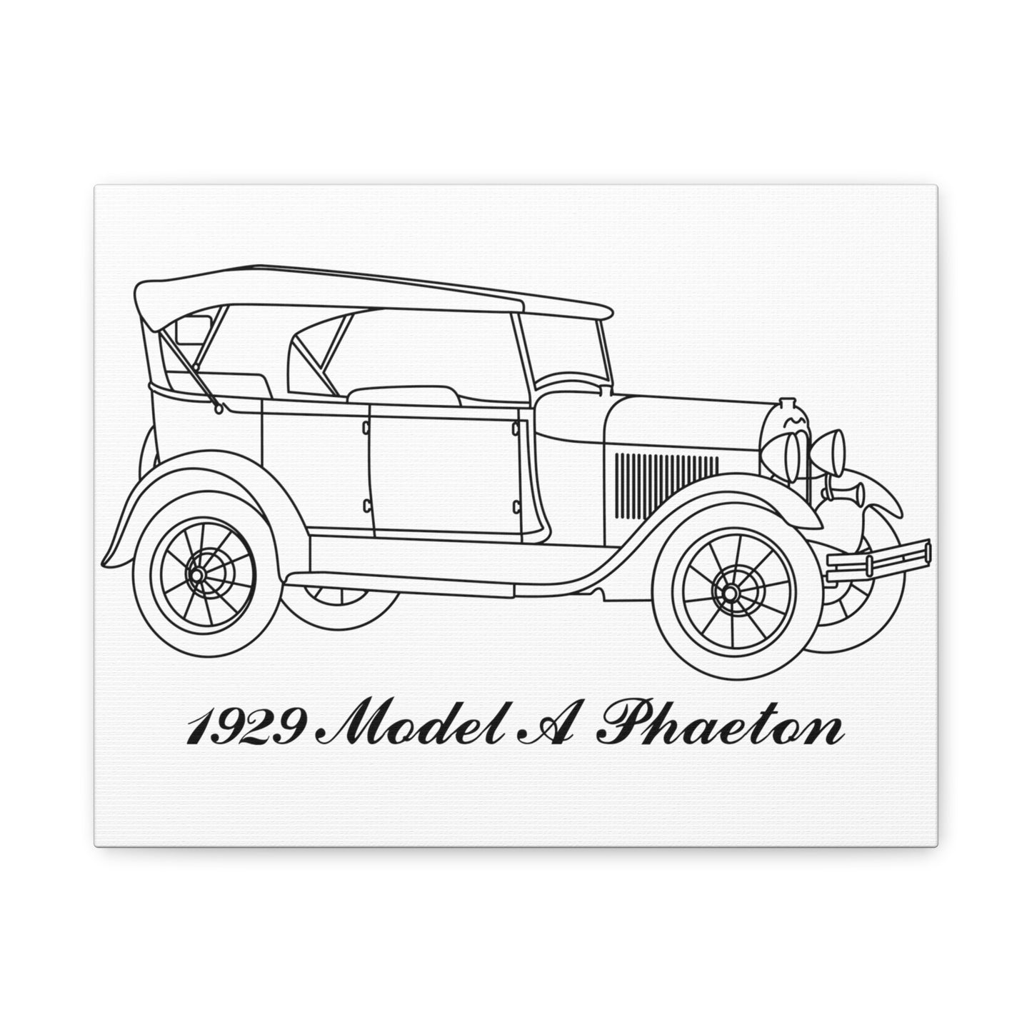 1929 Phaeton White Canvas Wall Art
