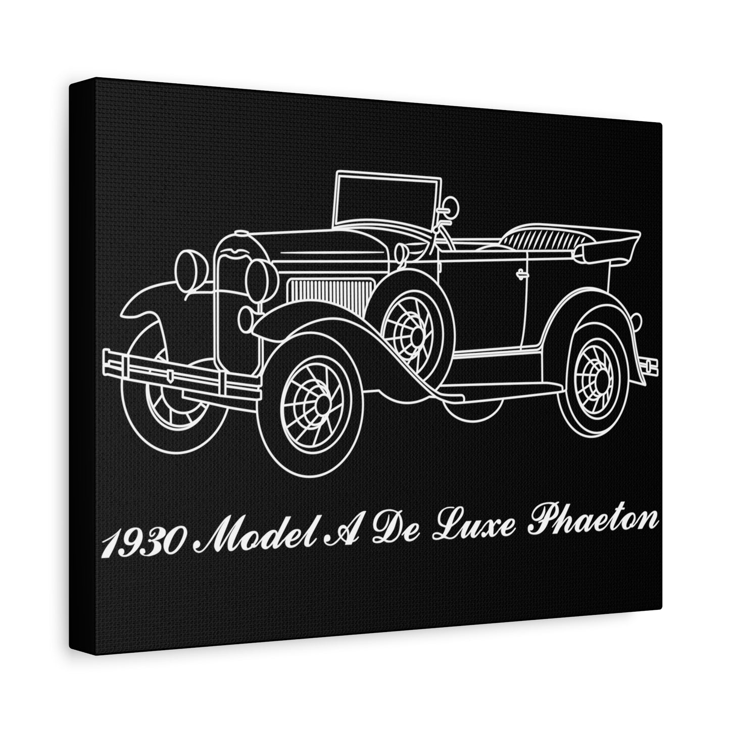 1930 De Luxe Phaeton Black Canvas Wall Art