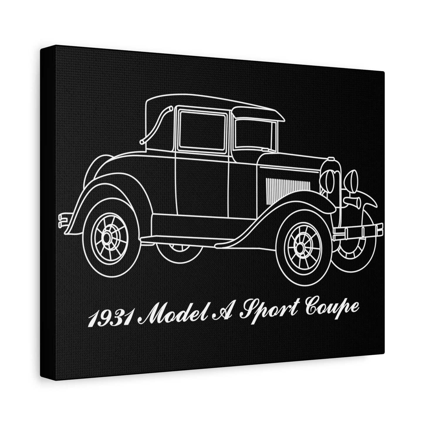 1931 Sport Coupe Black Canvas Wall Art