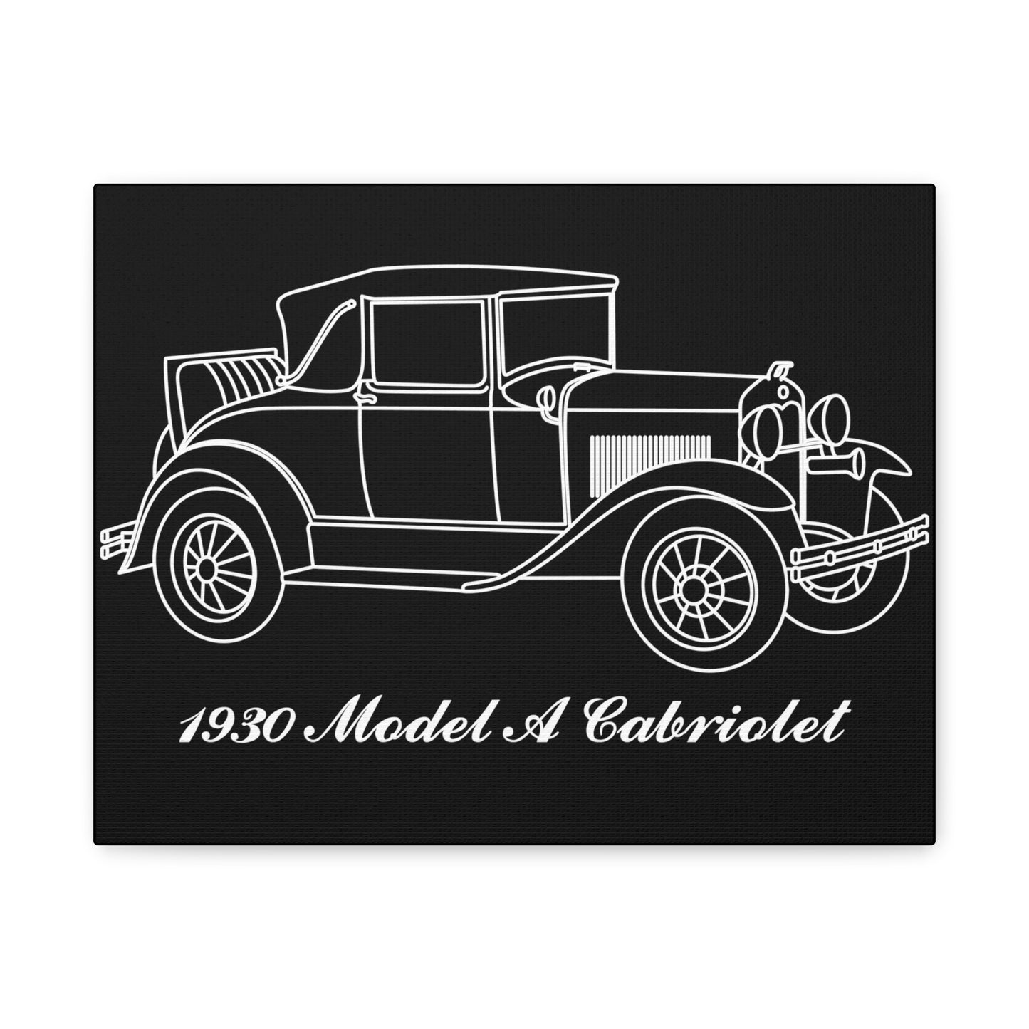 1930 Cabriolet Black Canvas Wall Art