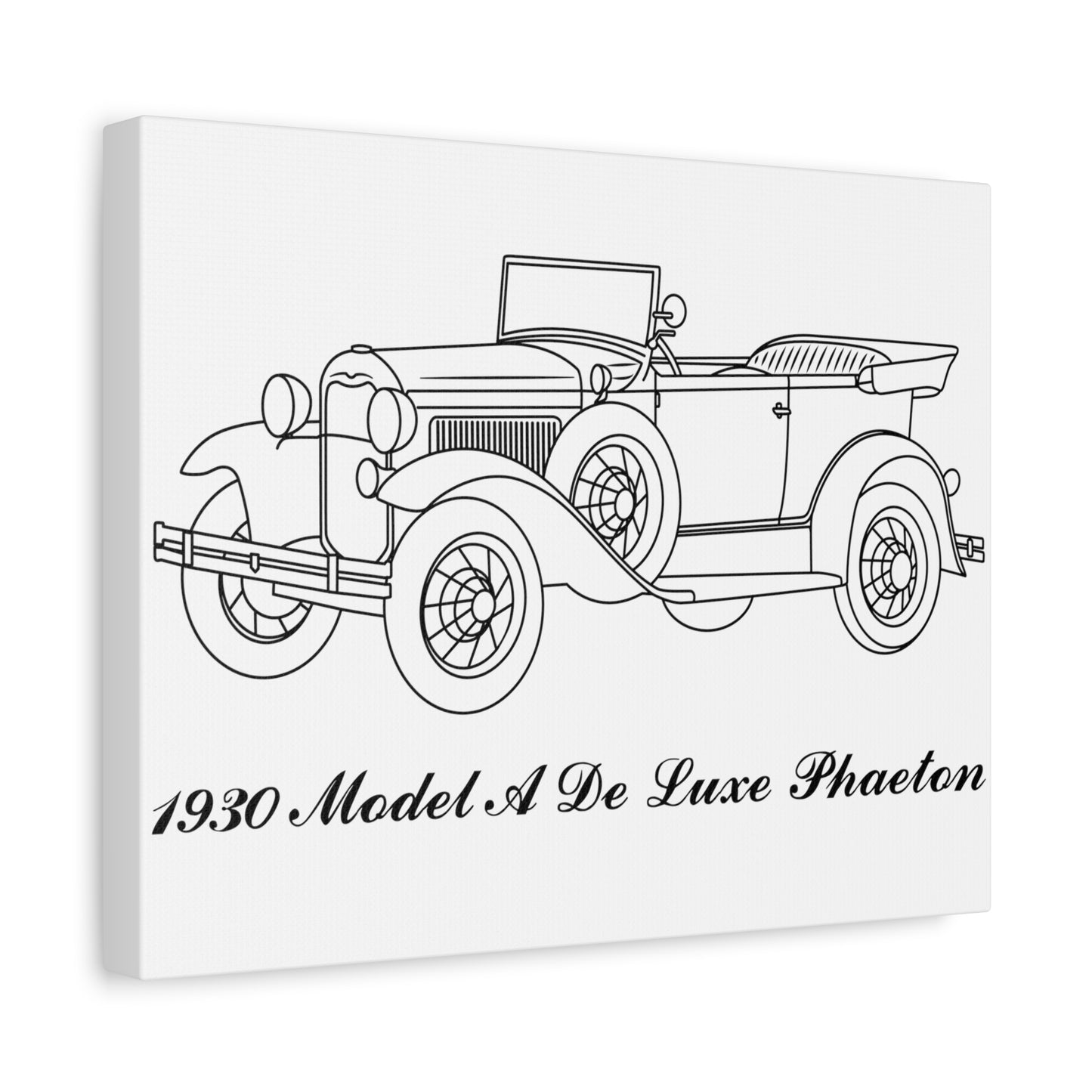 1930 De Luxe Phaeton White Canvas Wall Art