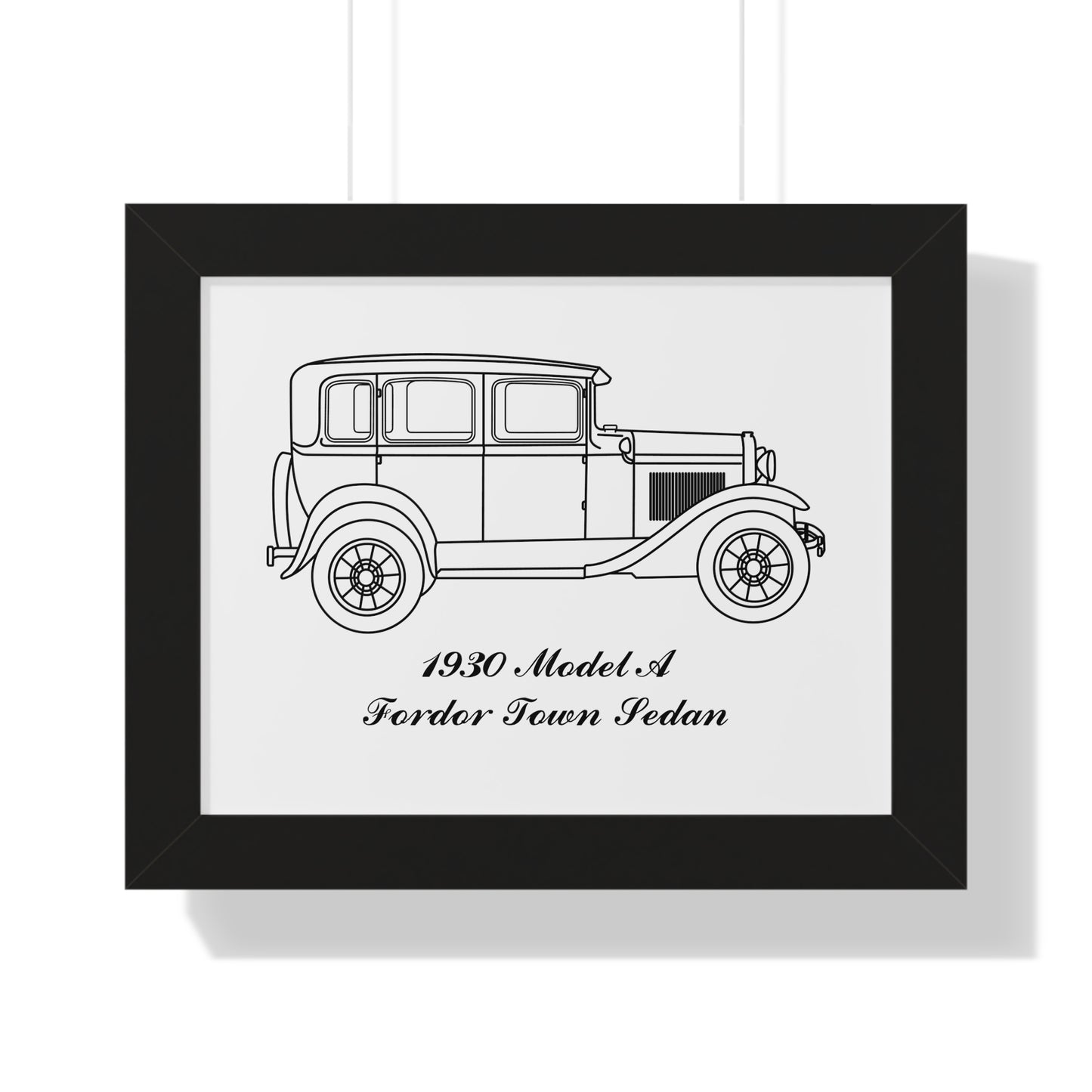 1930 Fordor Town Sedan Framed Drawing