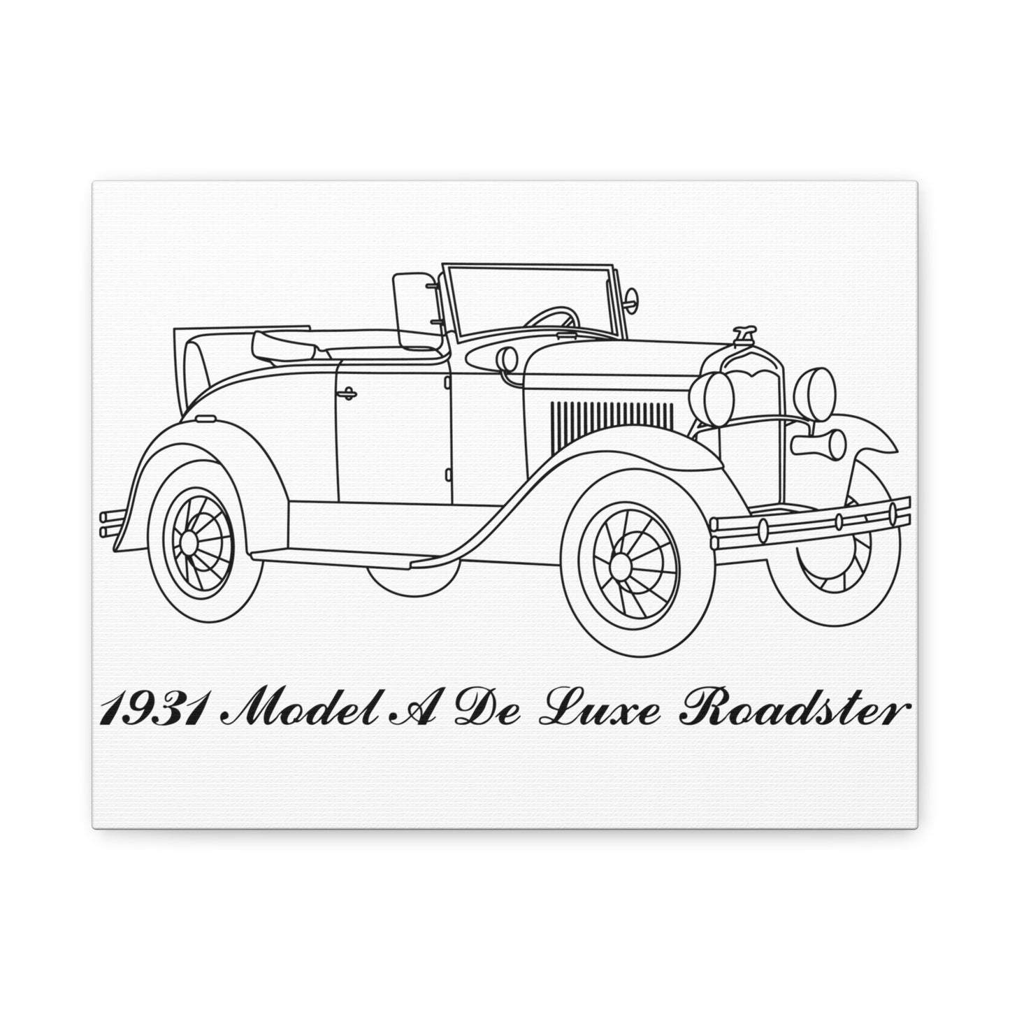 1931 De Luxe Roadster White Canvas Wall Art