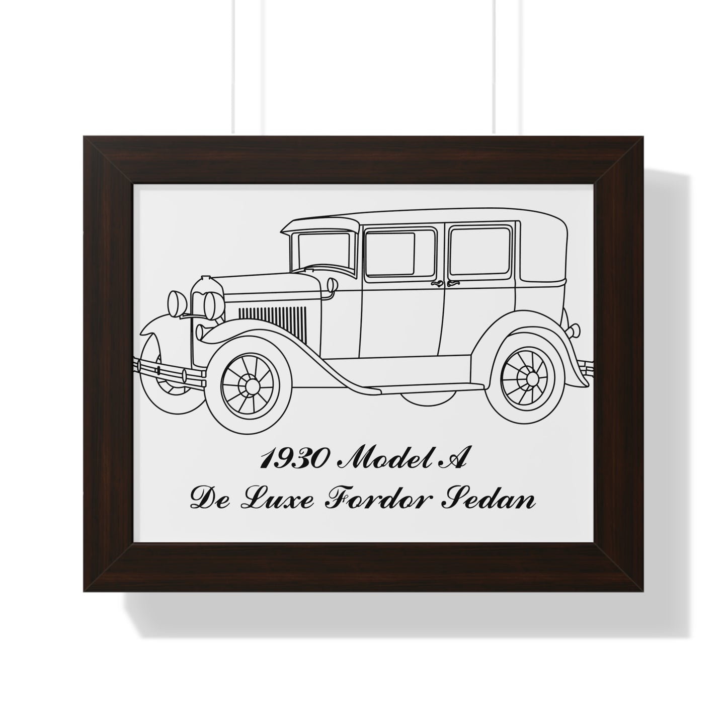 1930 De Luxe Fordor Sedan Framed Drawing