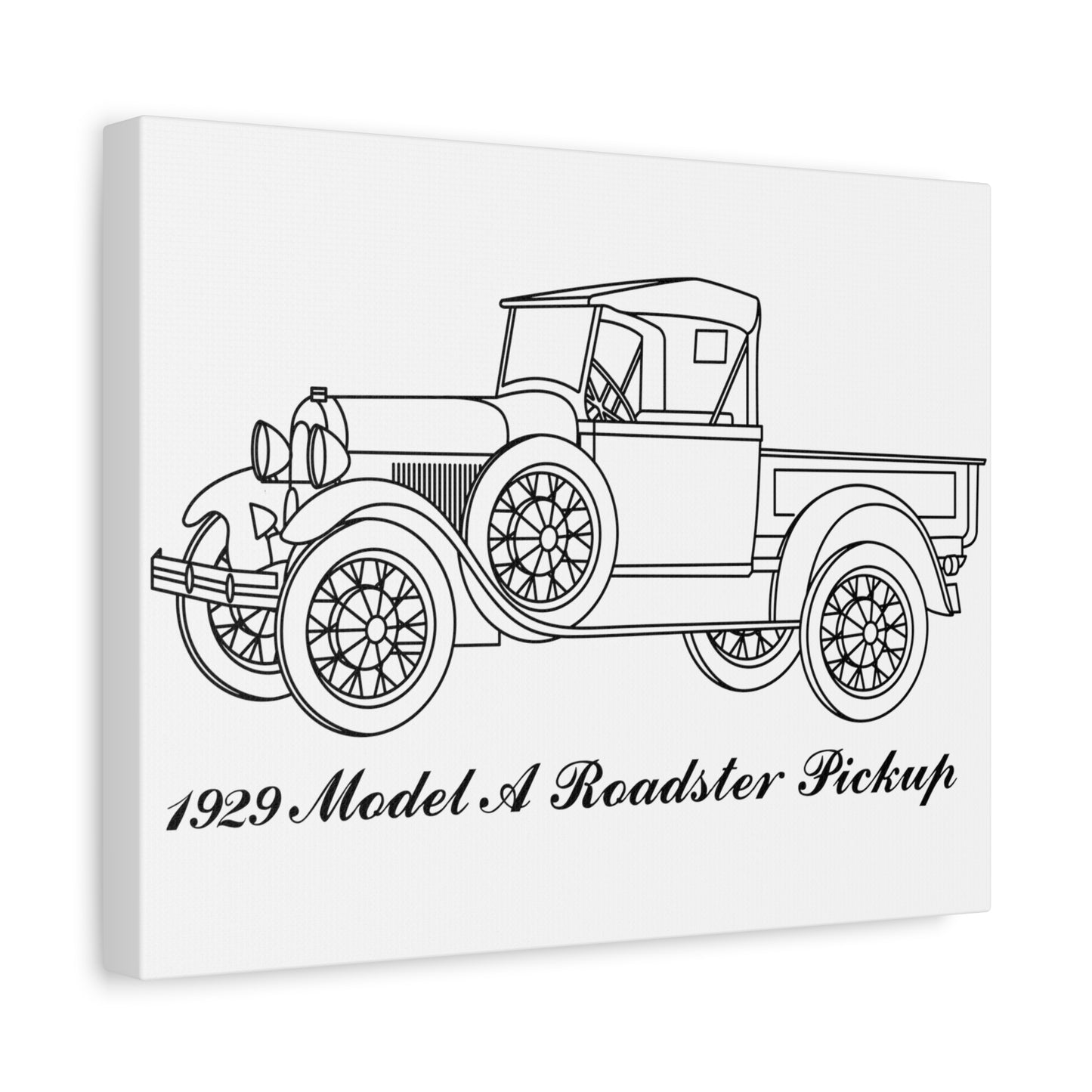 1929 Roadster Pickup White Canvas Wall Art
