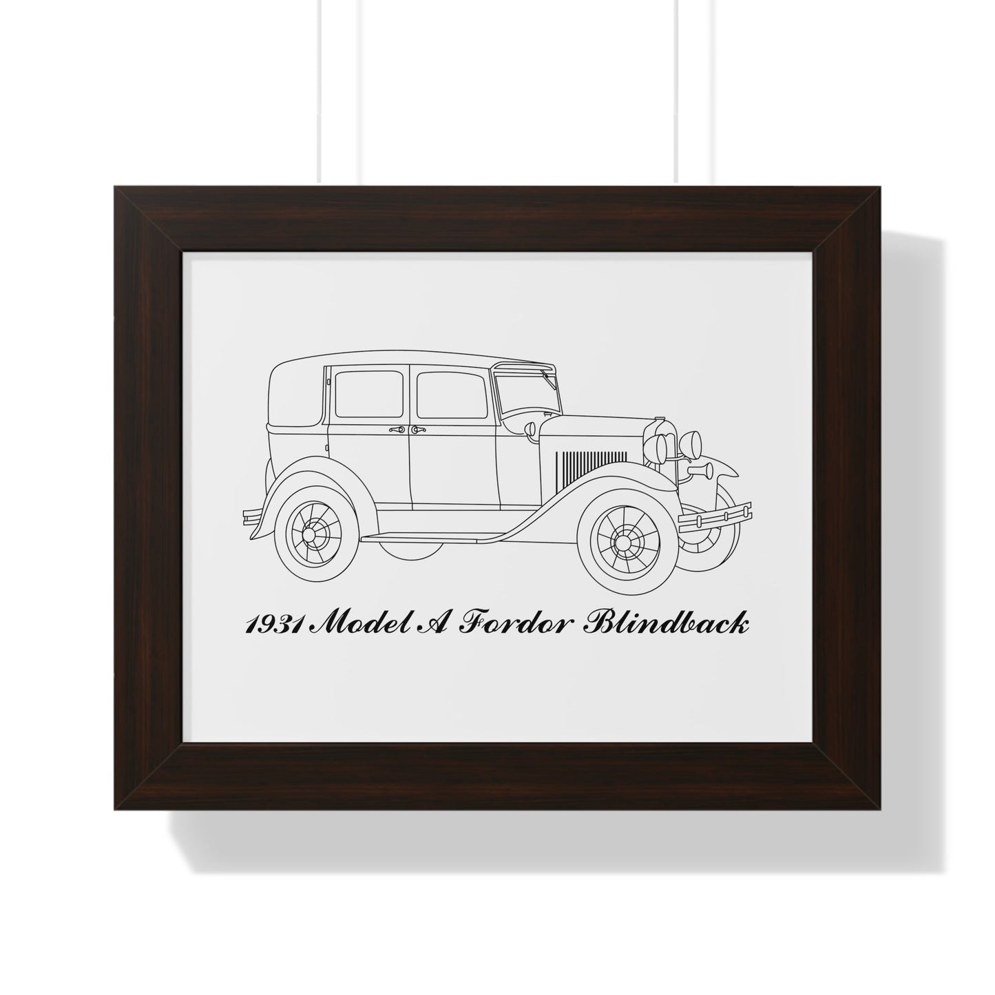 1931 Fordor Town Sedan Blindback Framed Drawing