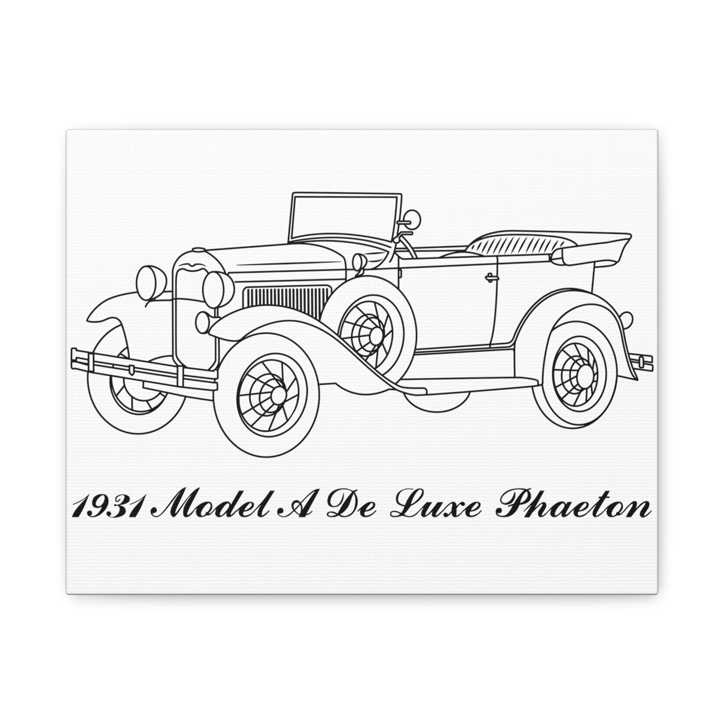 1931 De Luxe Phaeton White Canvas Wall Art
