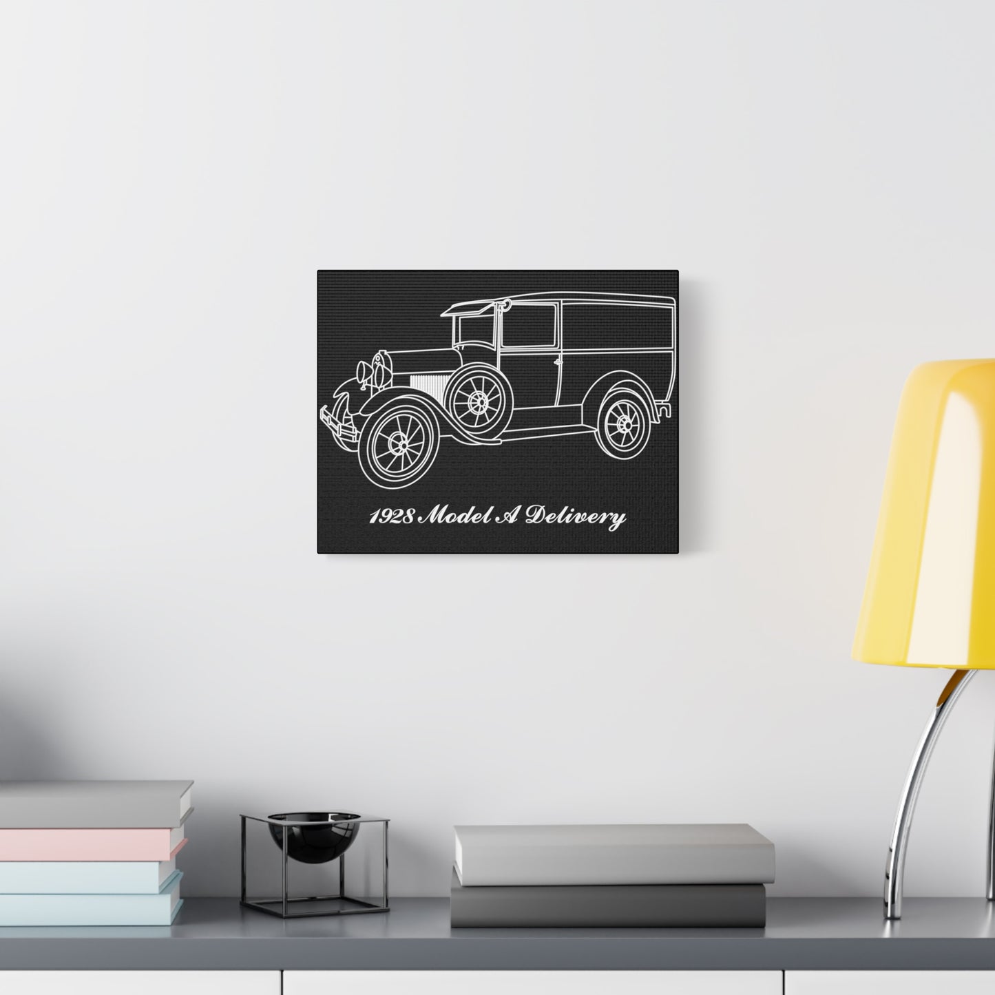 1928 Delivery Black Canvas Wall Art