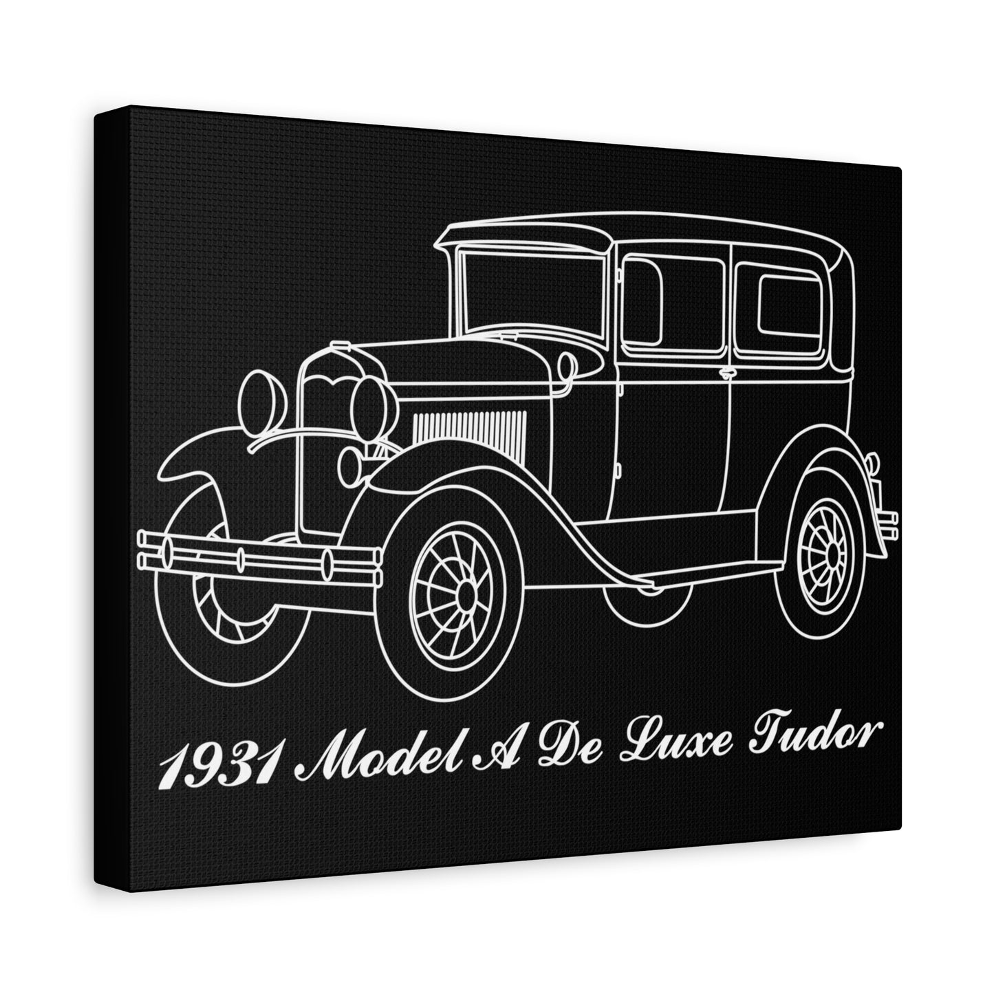 1931 De Luxe Tudor Black Canvas Wall Art