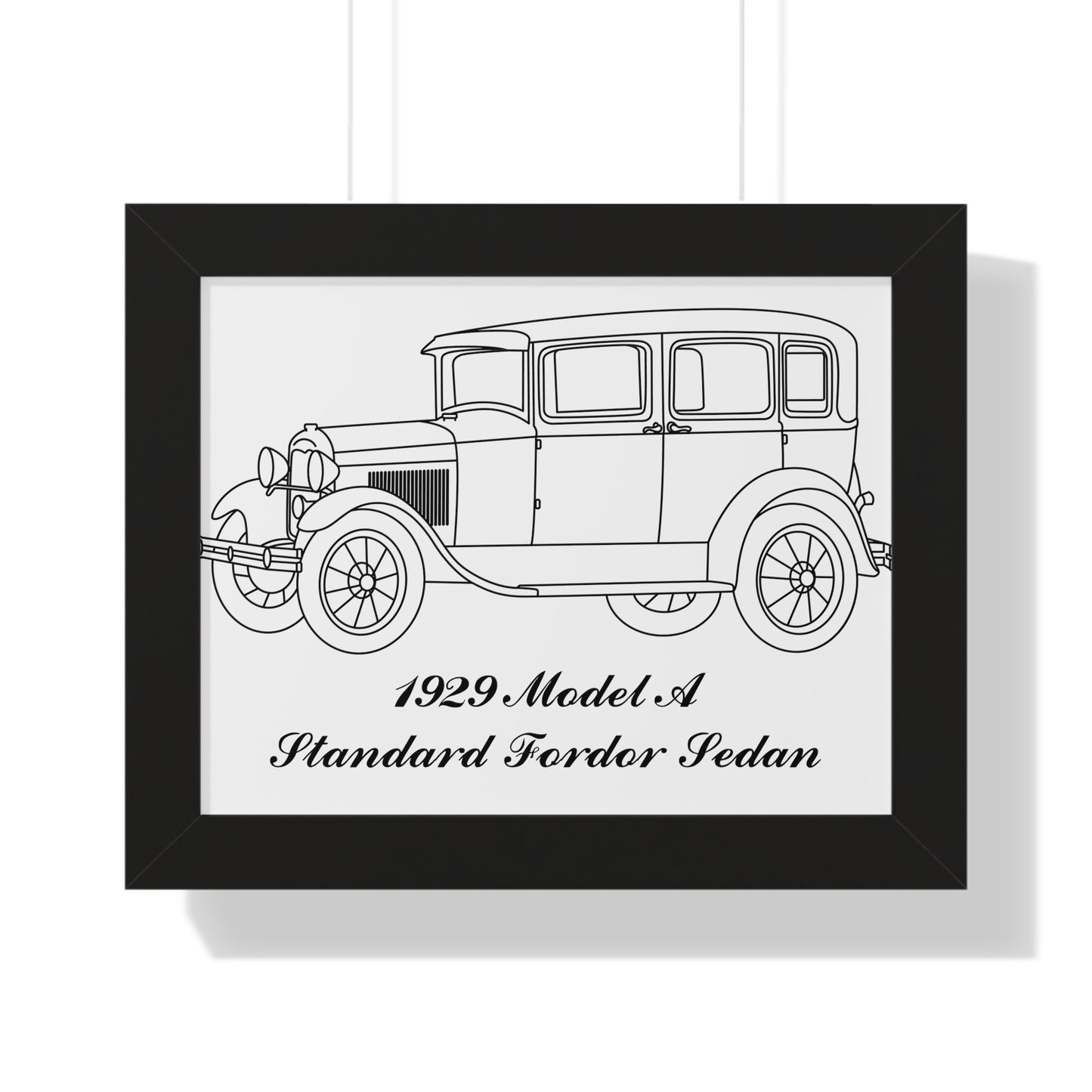 1929 Standard Fordor Sedan (3-Window) Framed Drawing