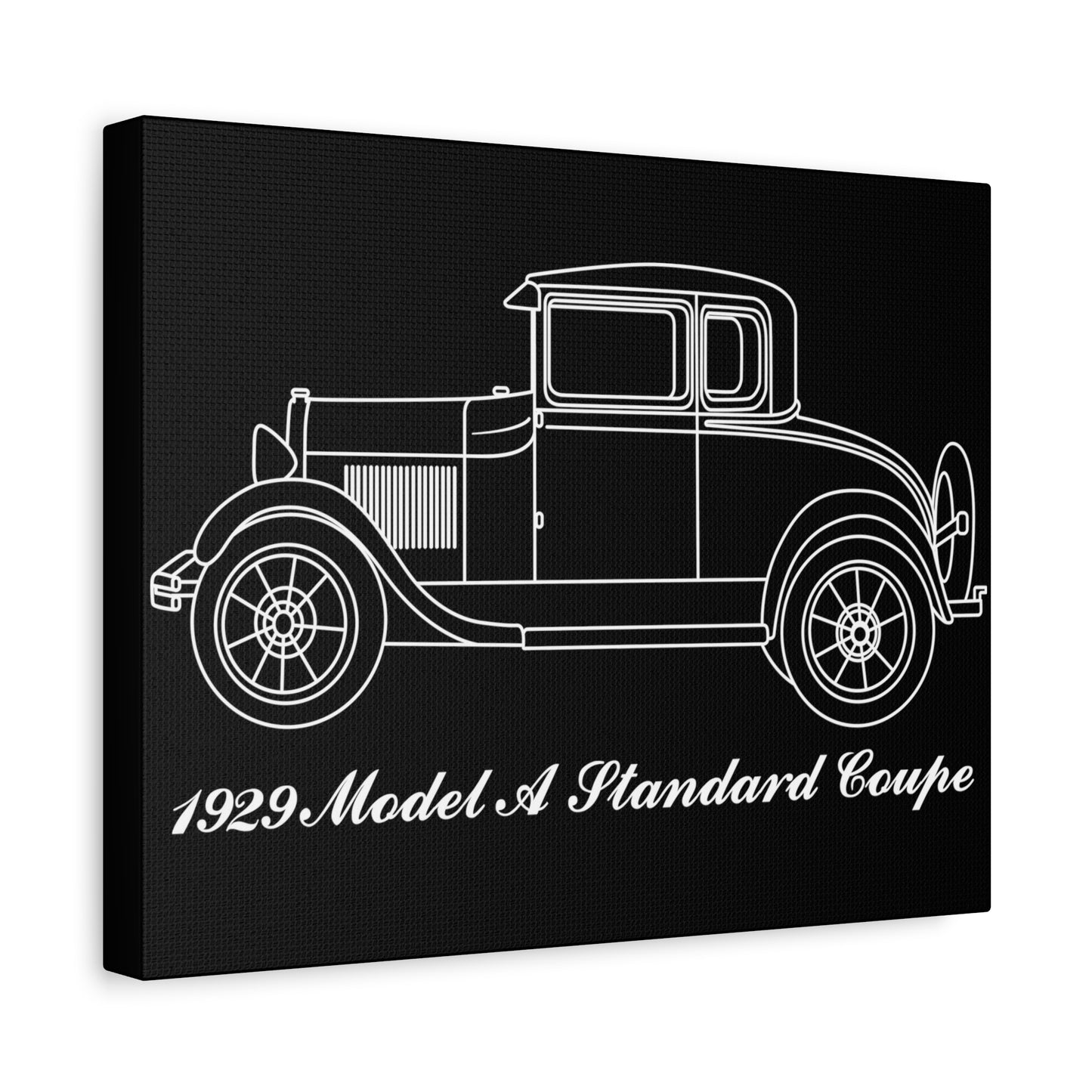 1929 Standard Coupe Black Canvas Wall Art