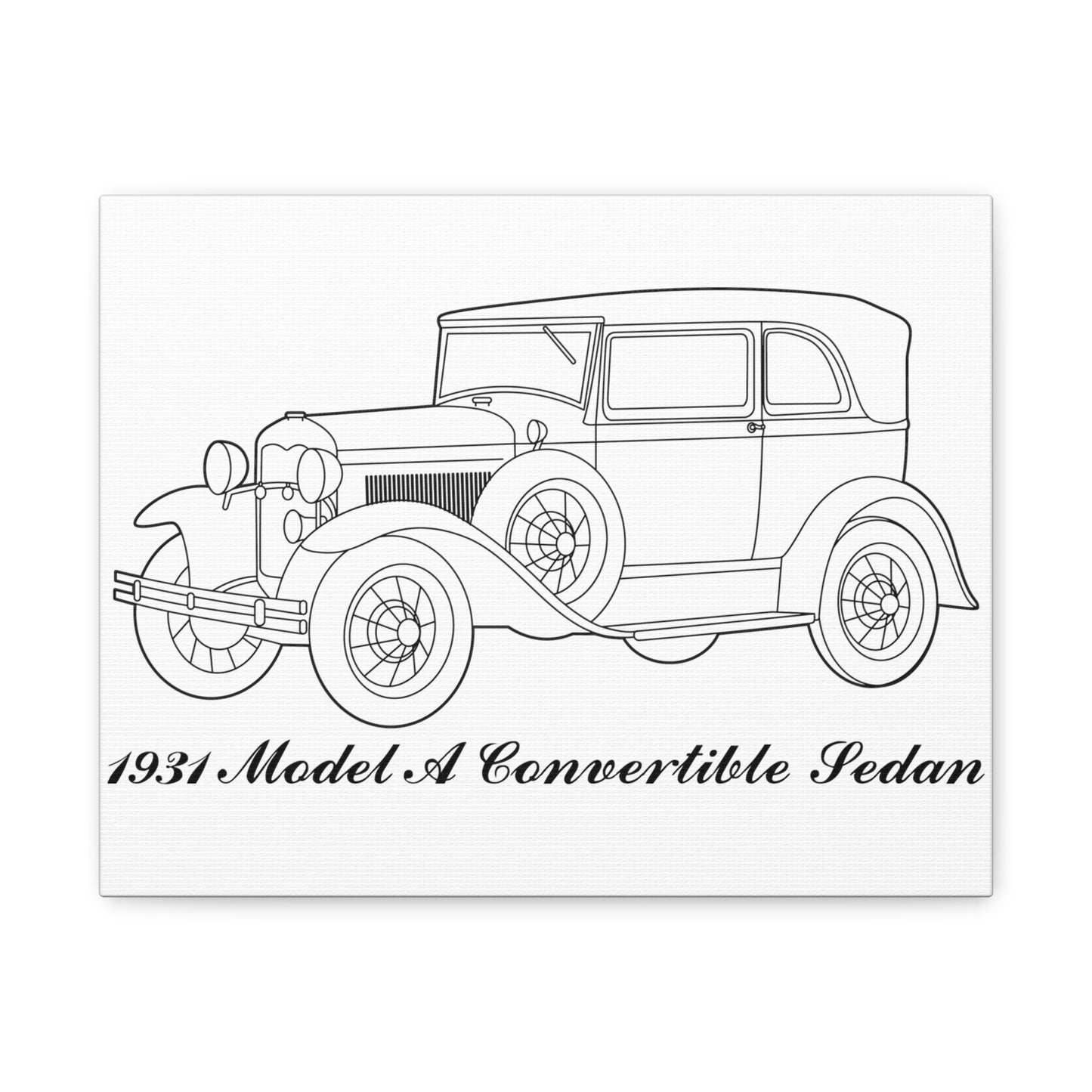 1931 Convertible Sedan White Canvas Wall Art