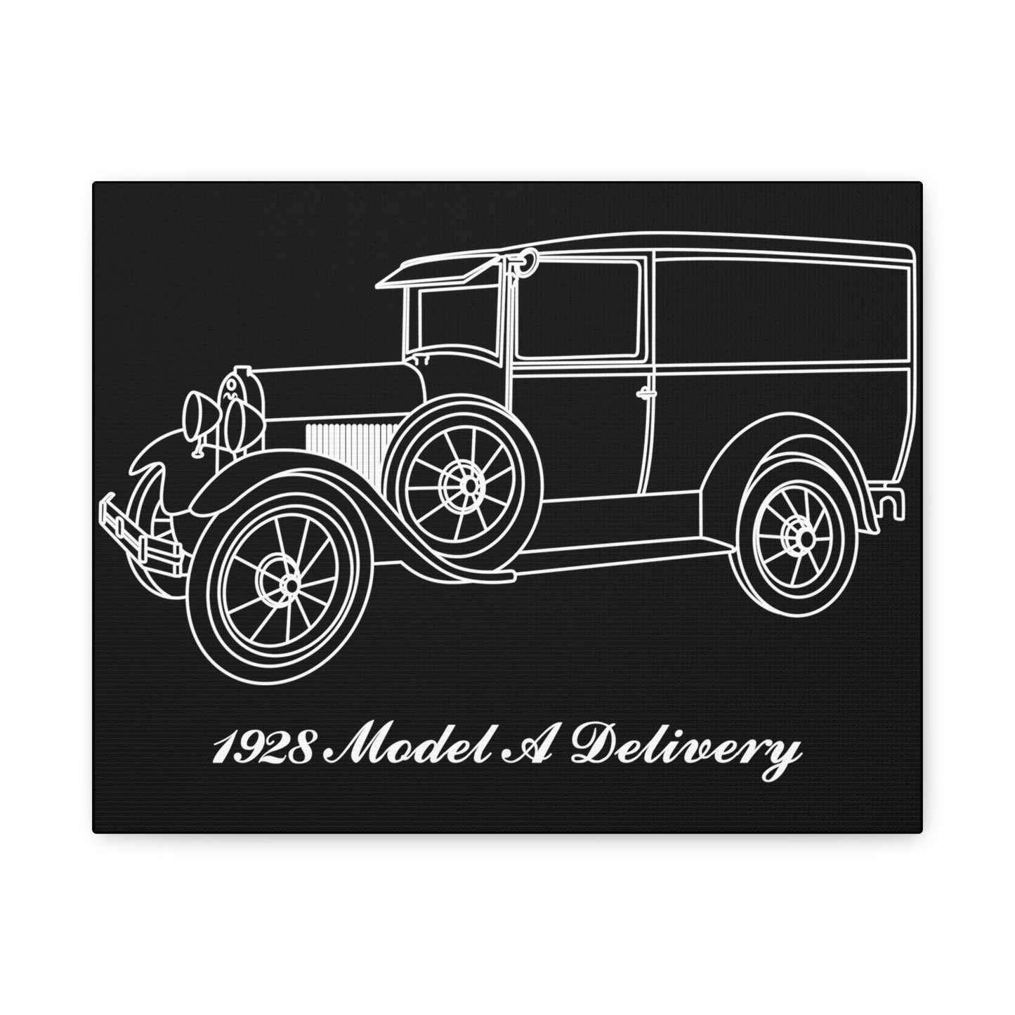 1928 Delivery Black Canvas Wall Art