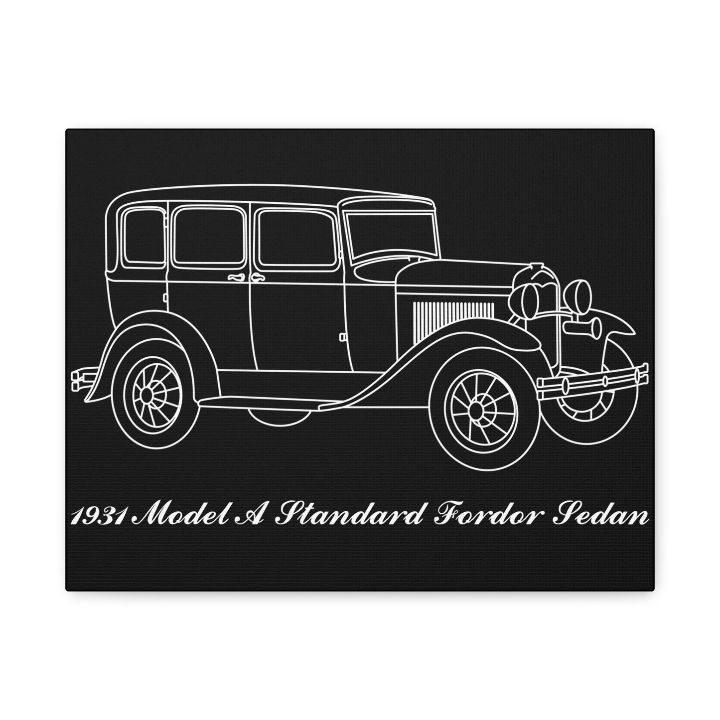 1931 Standard Fordor Sedan Black Canvas Wall Art