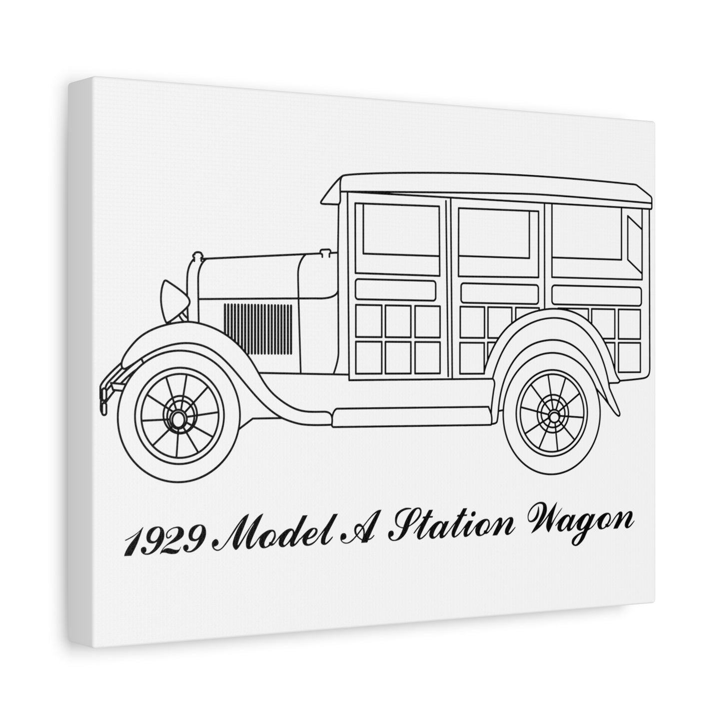 1929 Station Wagon White Canvas Wall Art