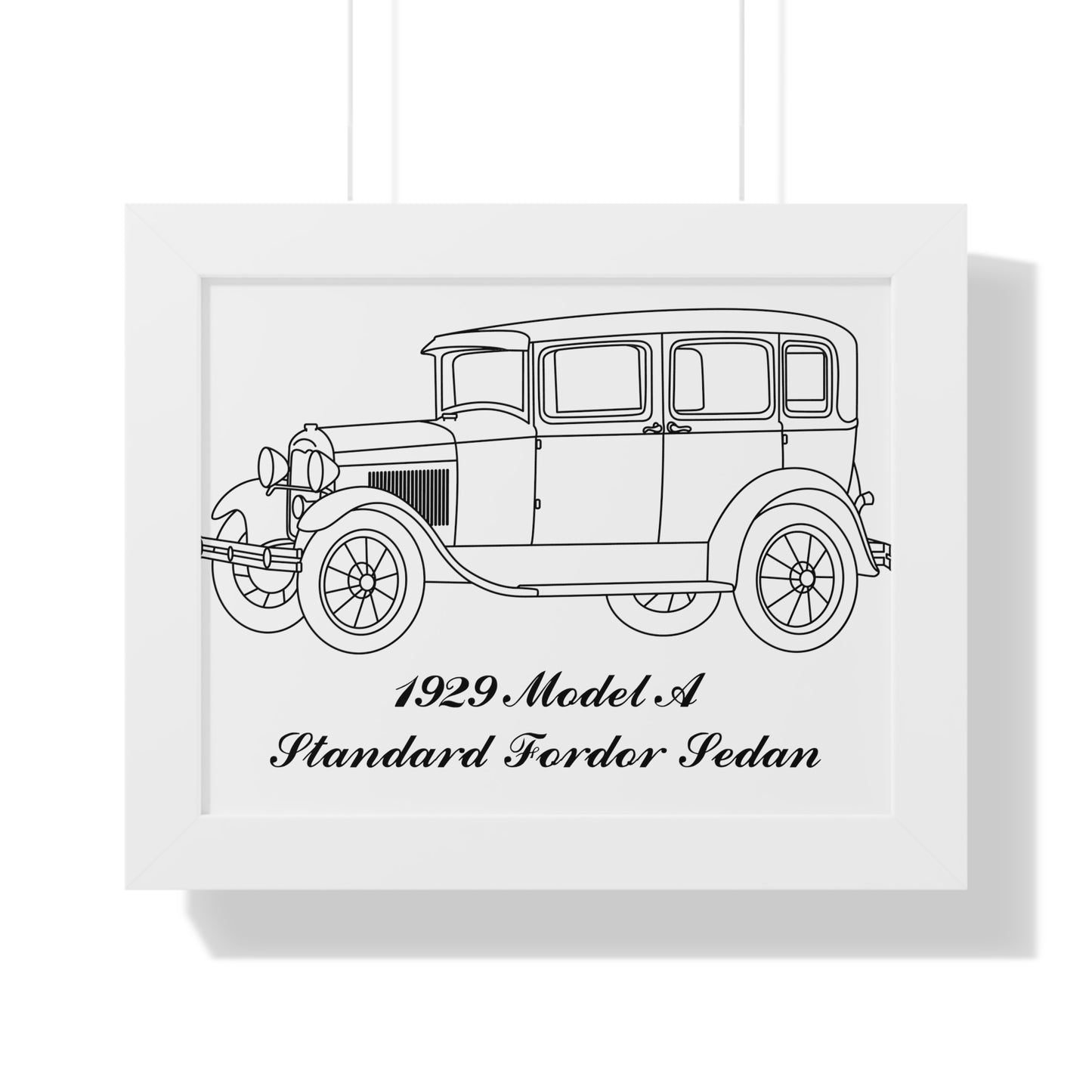 1929 Standard Fordor Sedan (3-Window) Framed Drawing