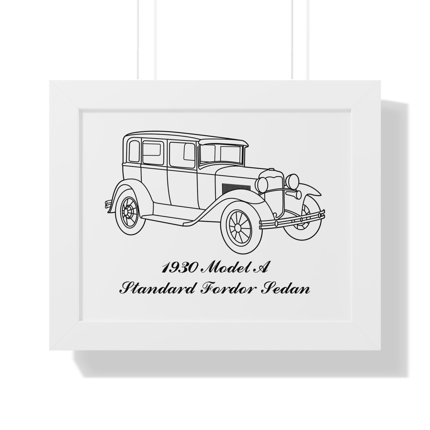 1930 Standard Fordor Sedan Framed Drawing