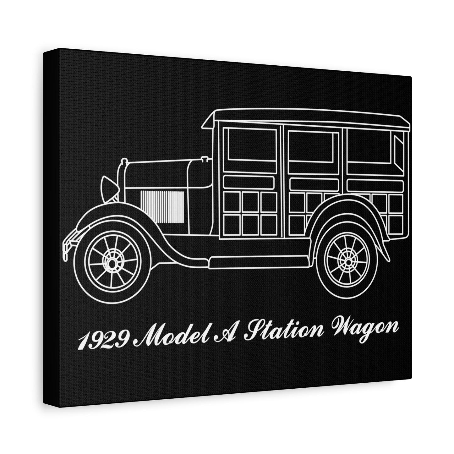 1929 Station Wagon Black Canvas Wall Art