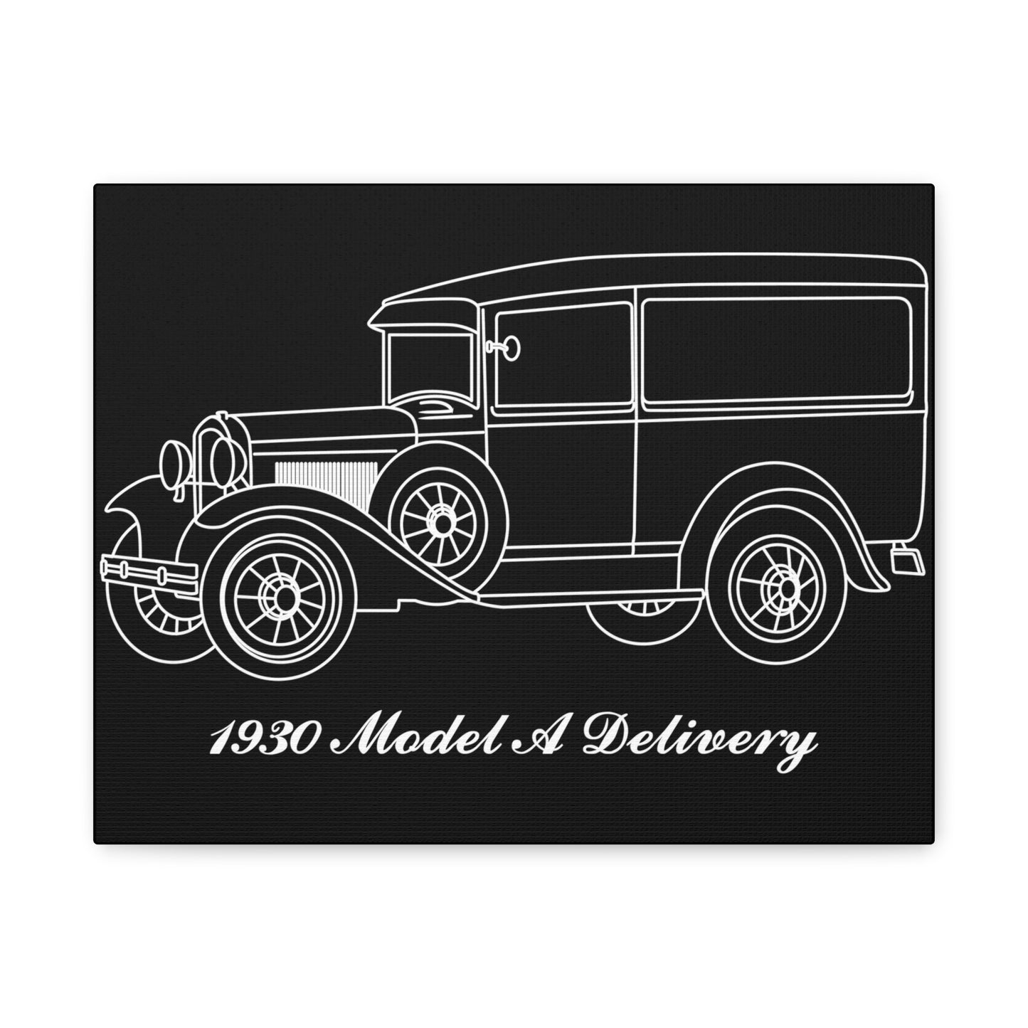 1930 Delivery Black Canvas Wall Art