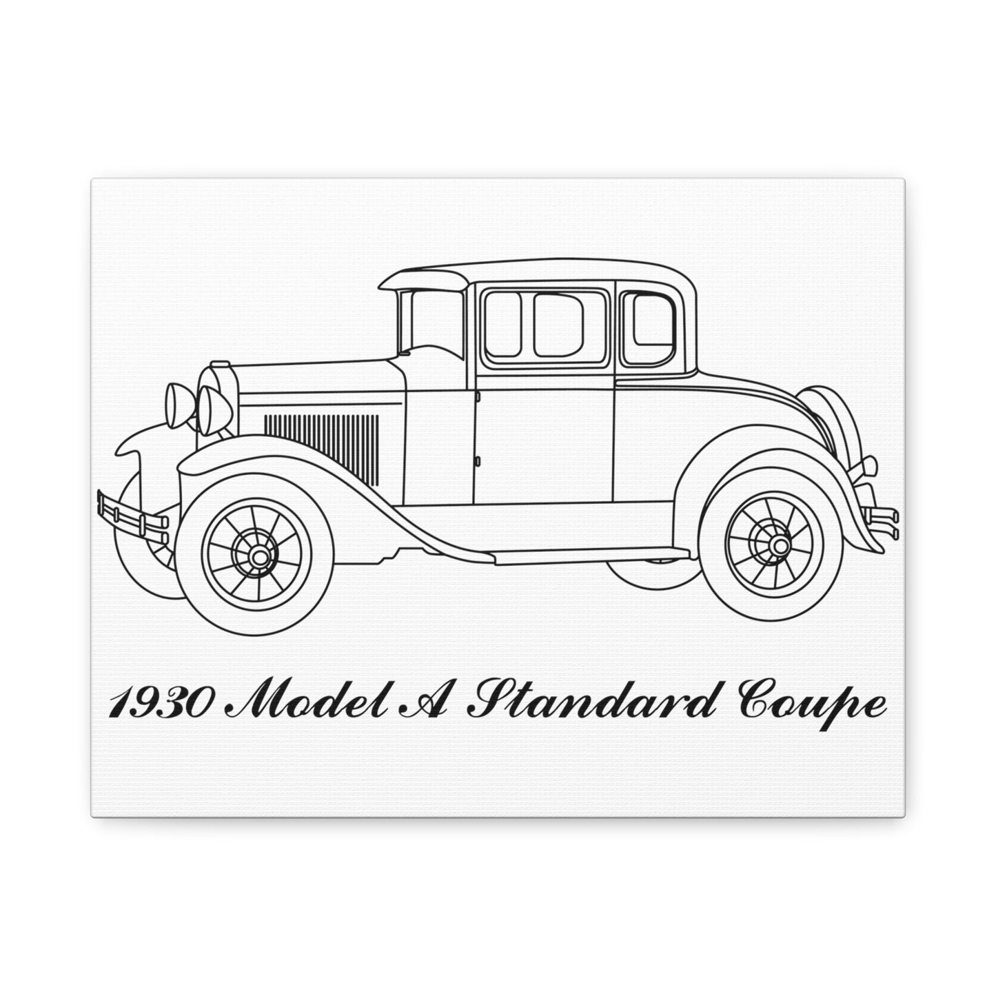 1930 Standard Coupe White Canvas Wall Art