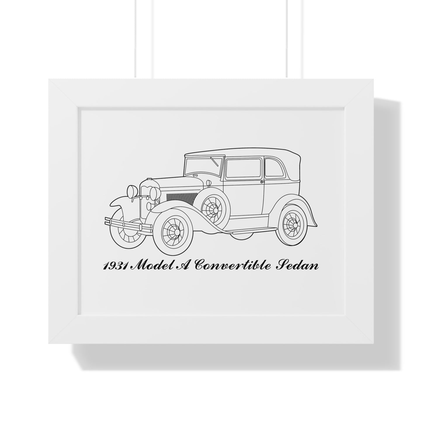 1931 Convertible Sedan Framed Drawing