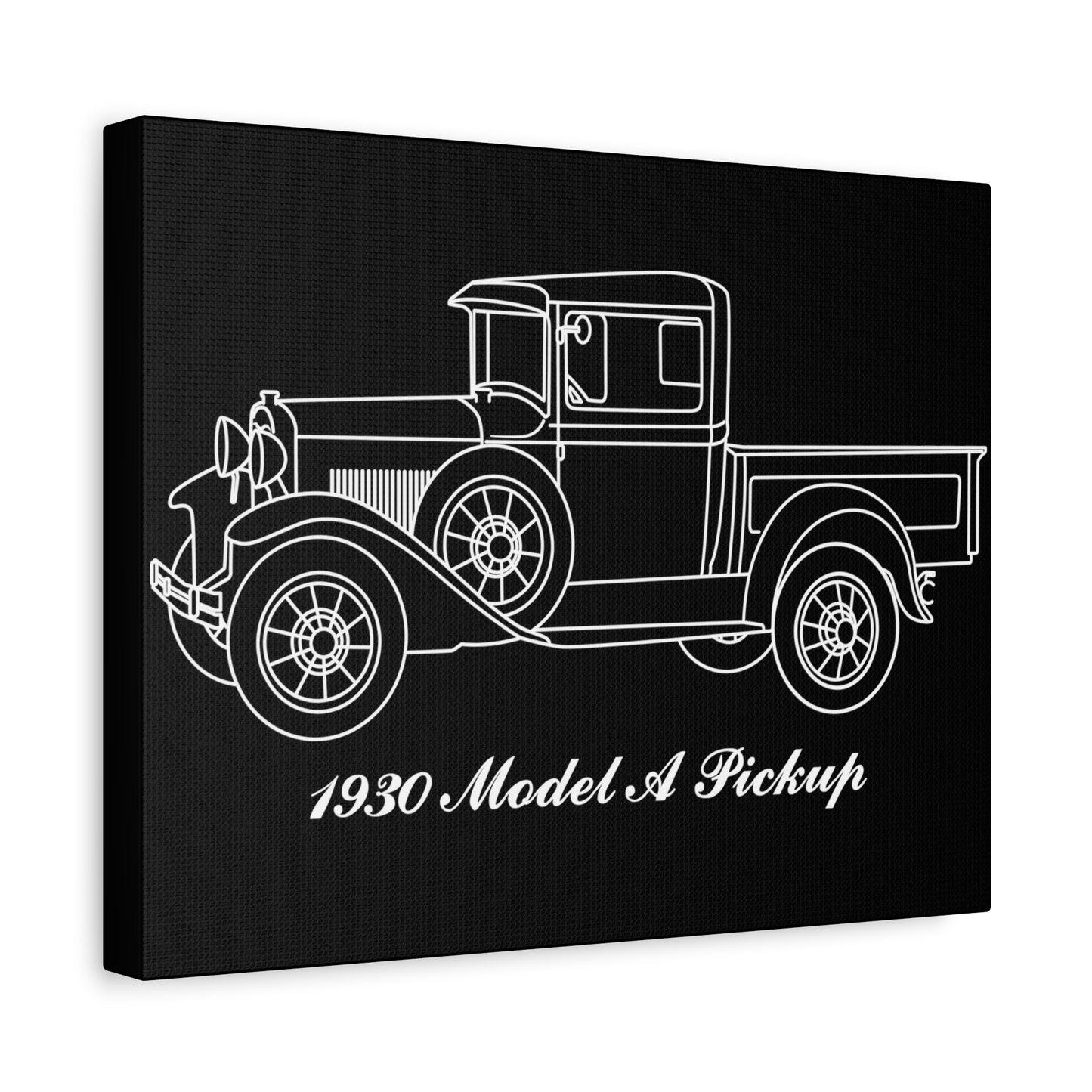 1930 Pickup Black Canvas Wall Art