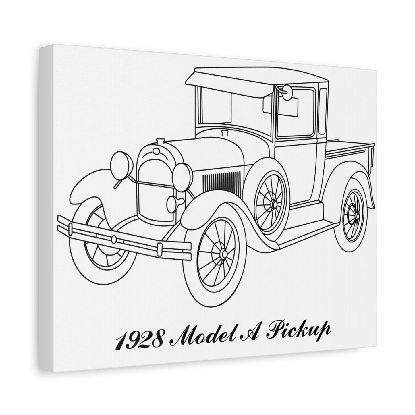 1928 Pickup White Canvas Wall Art