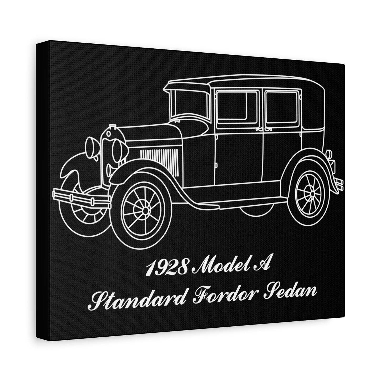 1928 Standard Fordor Sedan Black Canvas Wall Art