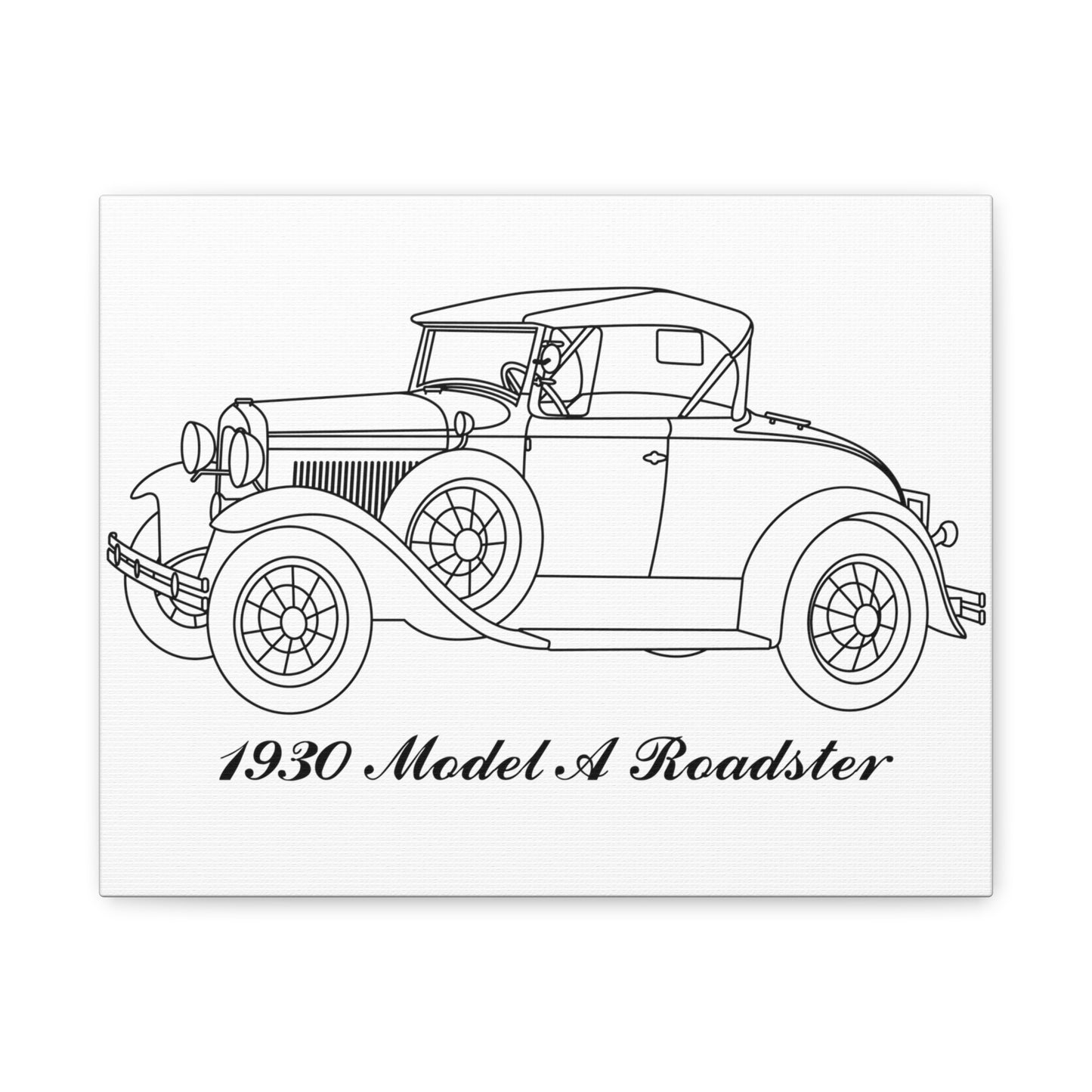 1930 Roadster White Canvas Wall Art