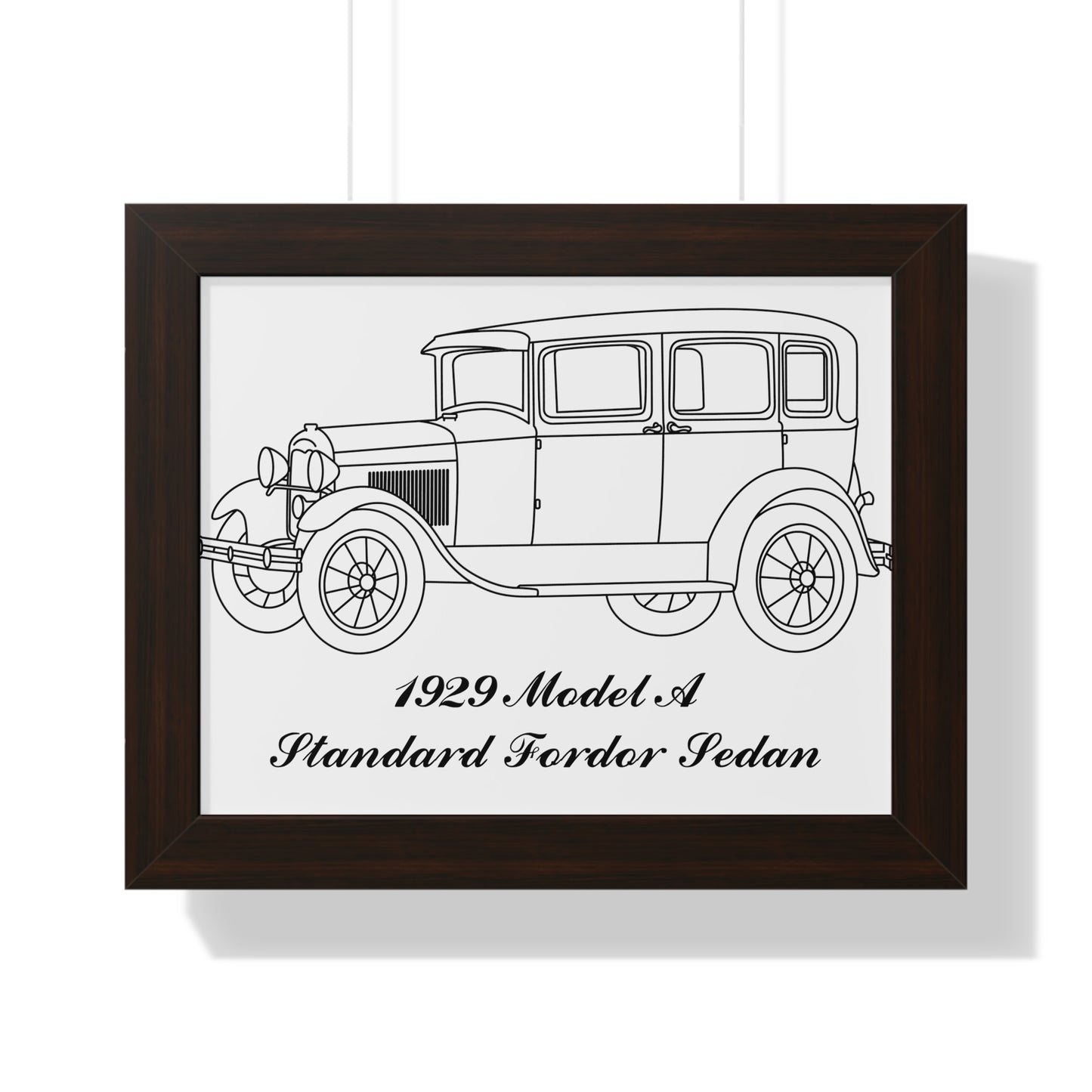 1929 Standard Fordor Sedan (3-Window) Framed Drawing