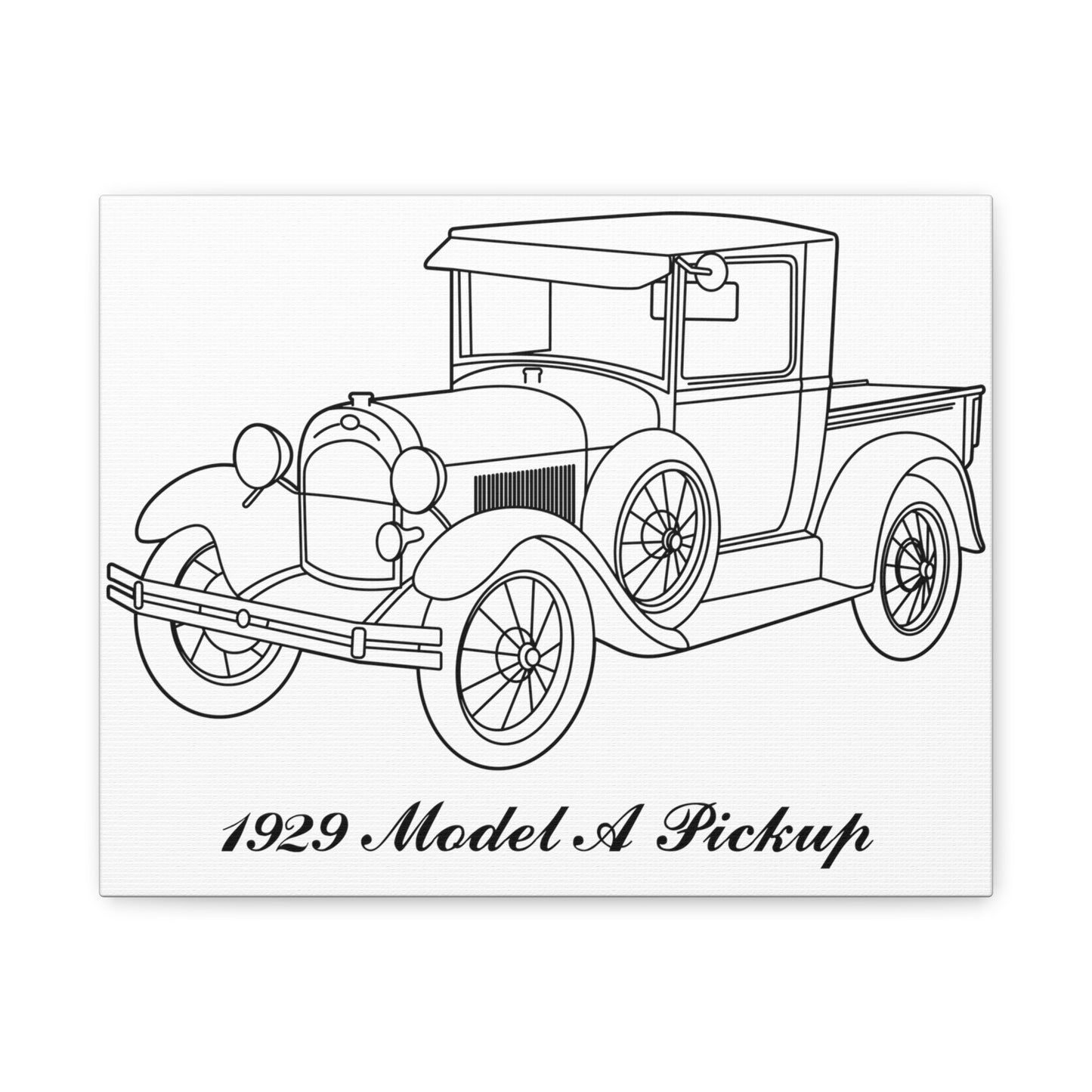 1929 Pickup White Canvas Wall Art