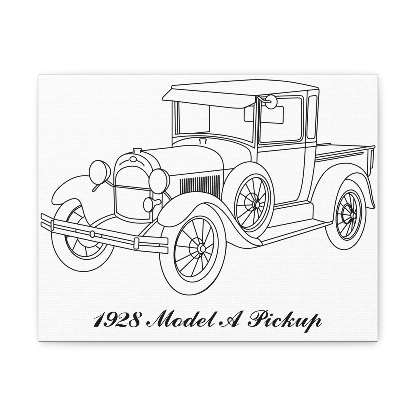 1928 Pickup White Canvas Wall Art