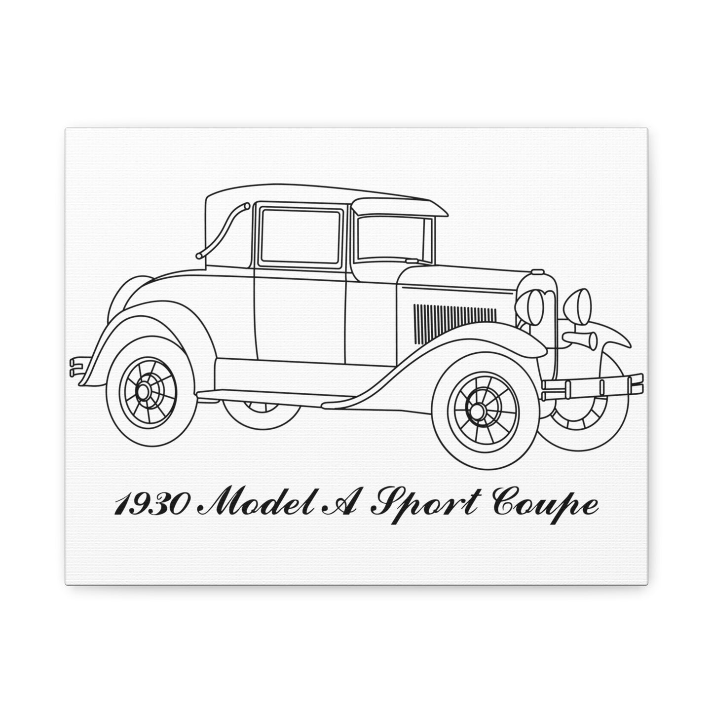 1930 Sport Coupe White Canvas Wall Art