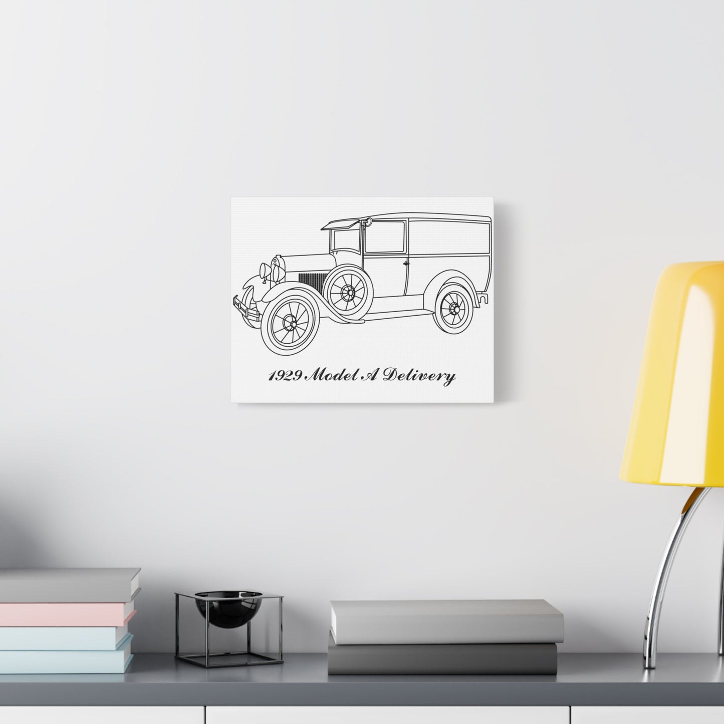 1929 Delivery White Canvas Wall Art