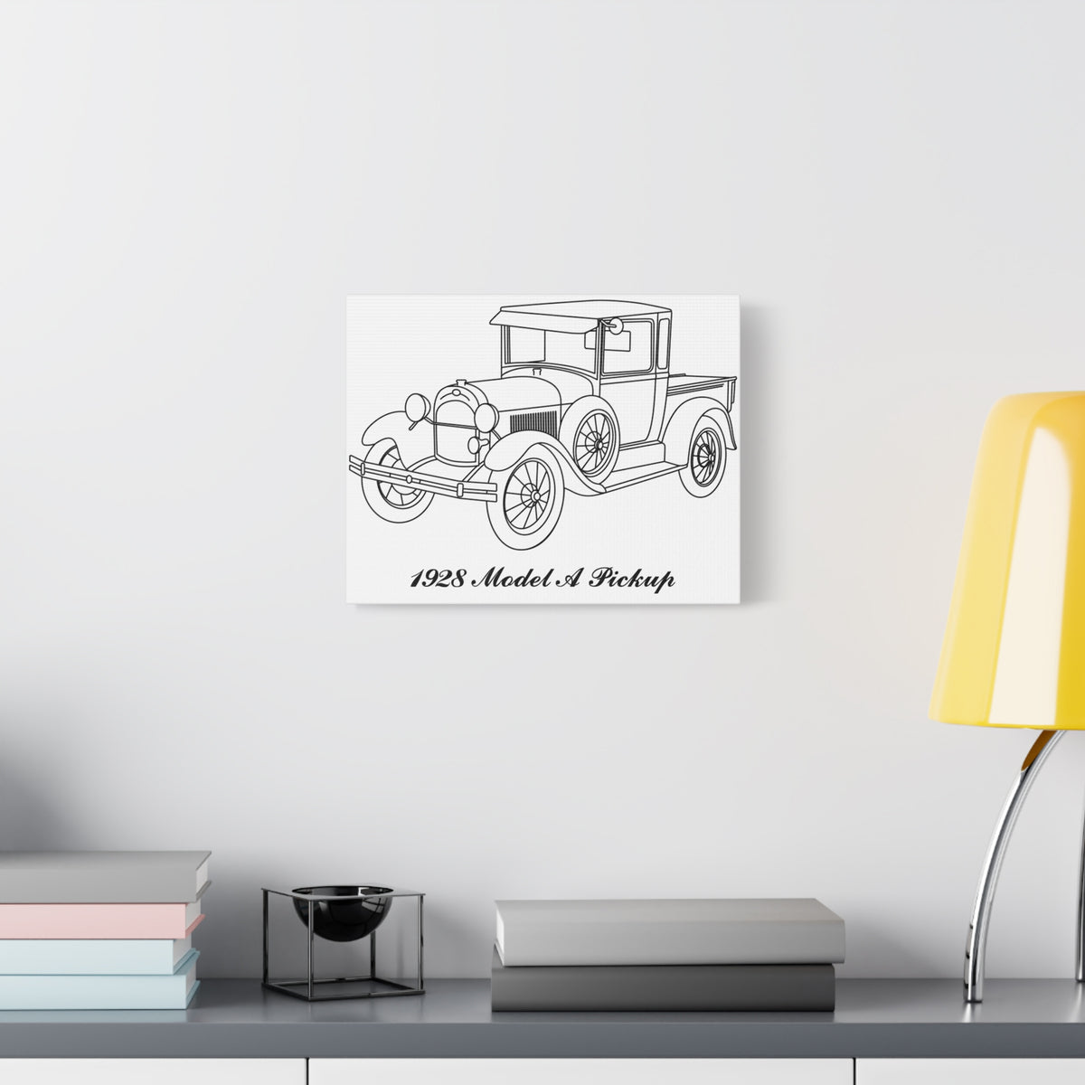 1928 Pickup White Canvas Wall Art