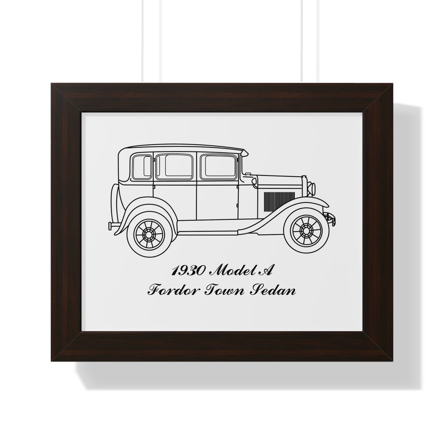 1930 Fordor Town Sedan Framed Drawing