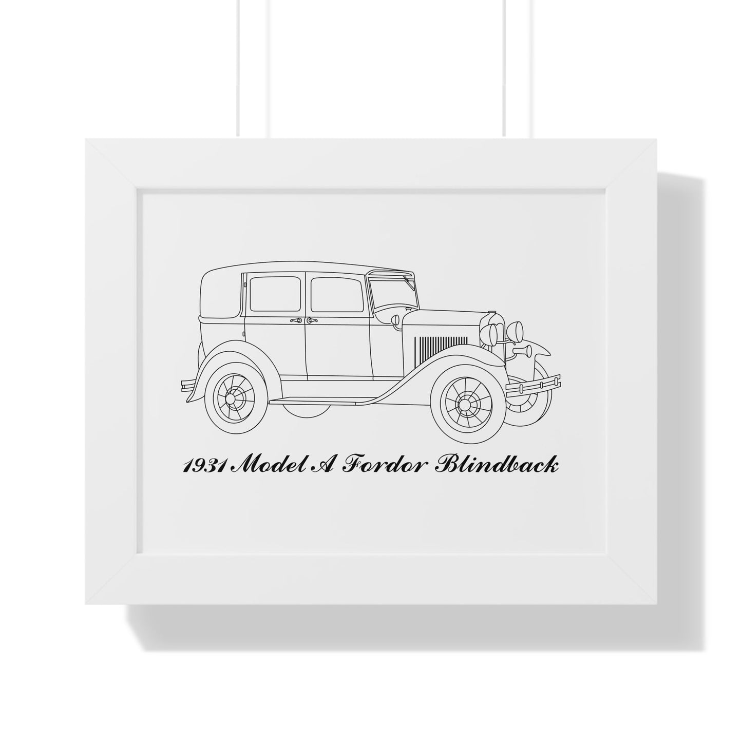 1931 Fordor Town Sedan Blindback Framed Drawing