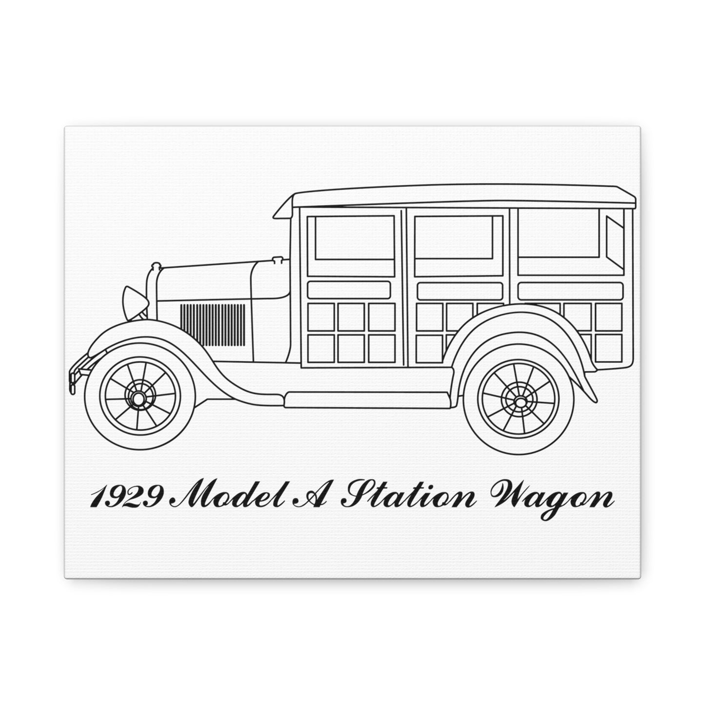 1929 Station Wagon White Canvas Wall Art