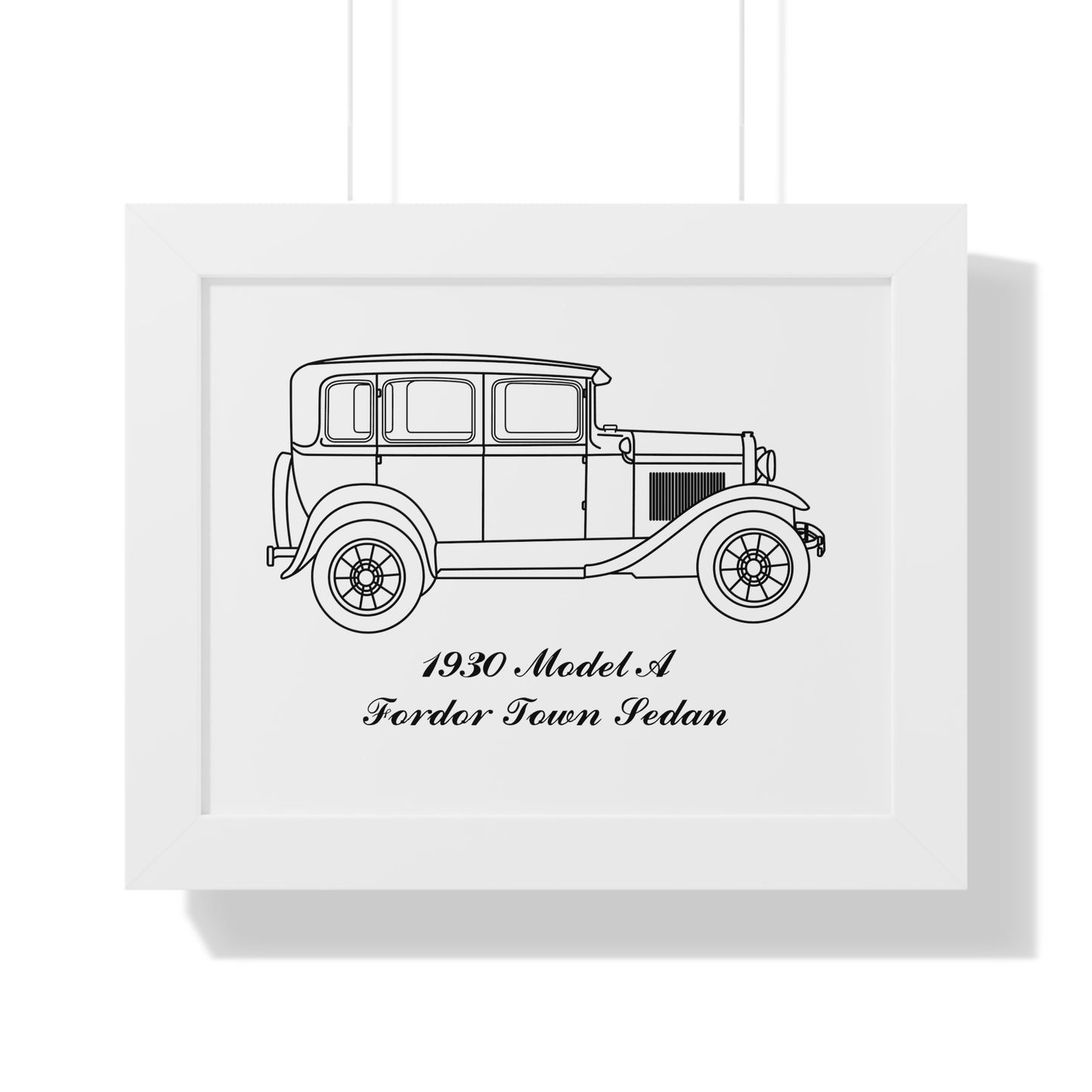 1930 Fordor Town Sedan Framed Drawing