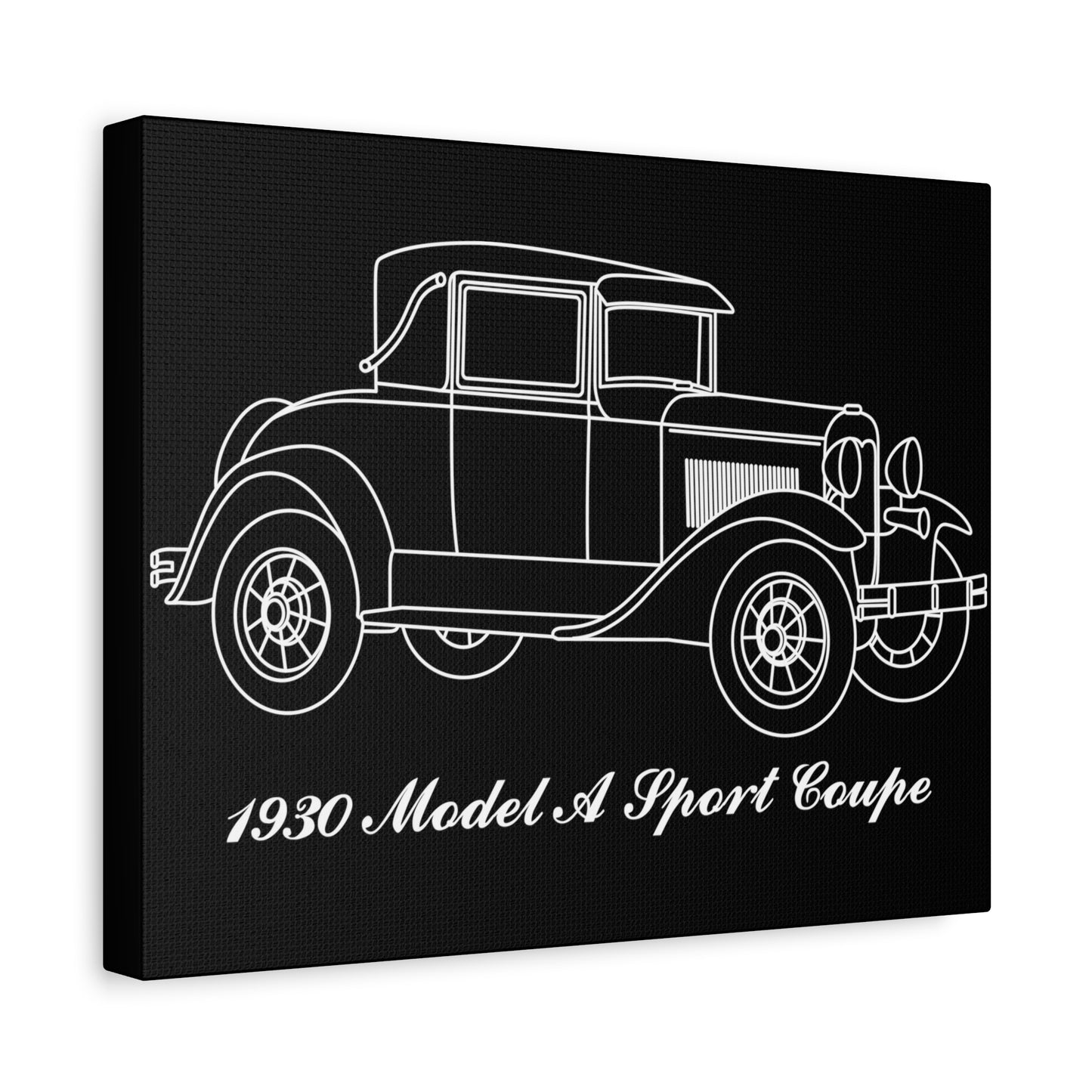 1930 Sport Coupe Black Canvas Wall Art