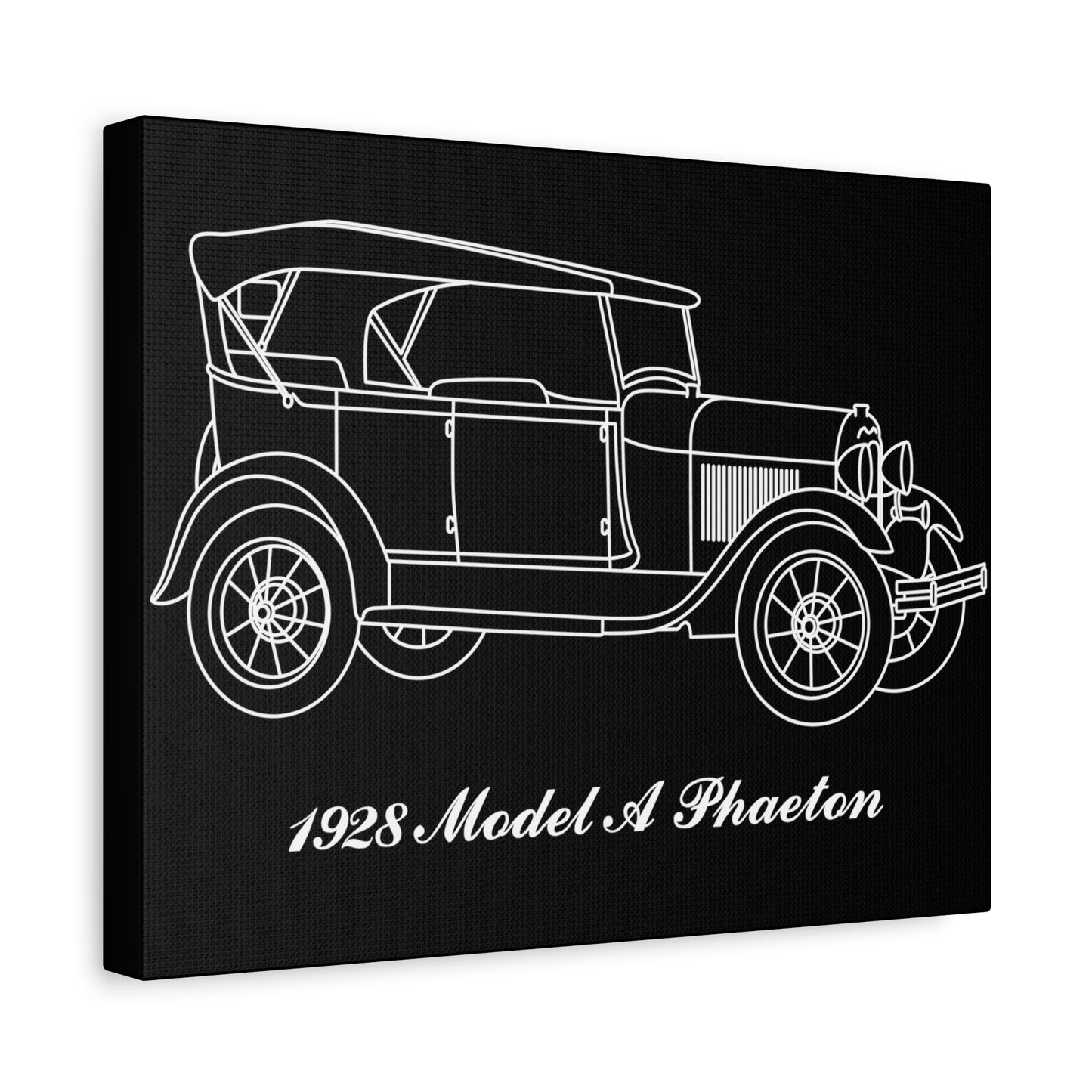 1928 Phaeton Black Canvas Wall Art
