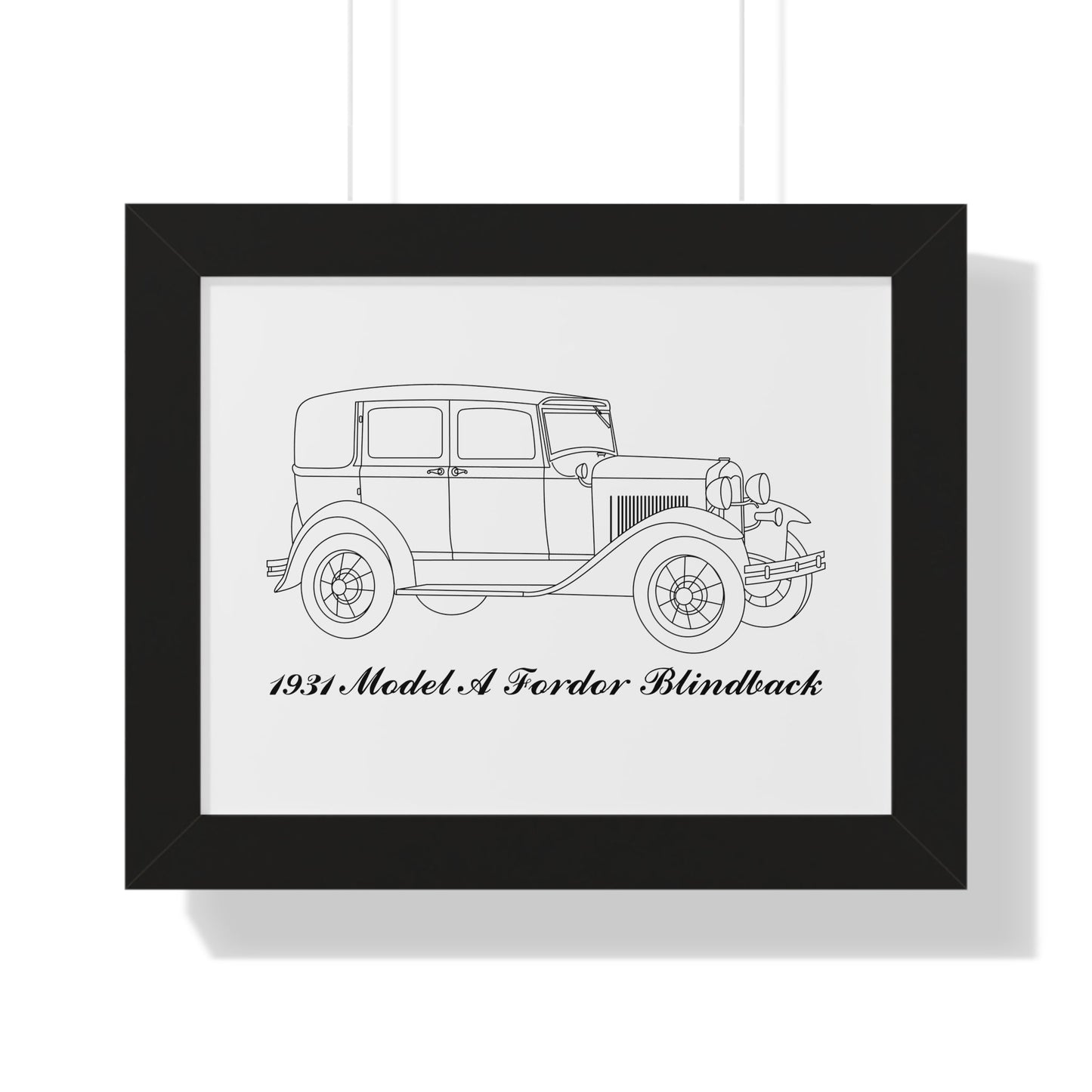 1931 Fordor Town Sedan Blindback Framed Drawing