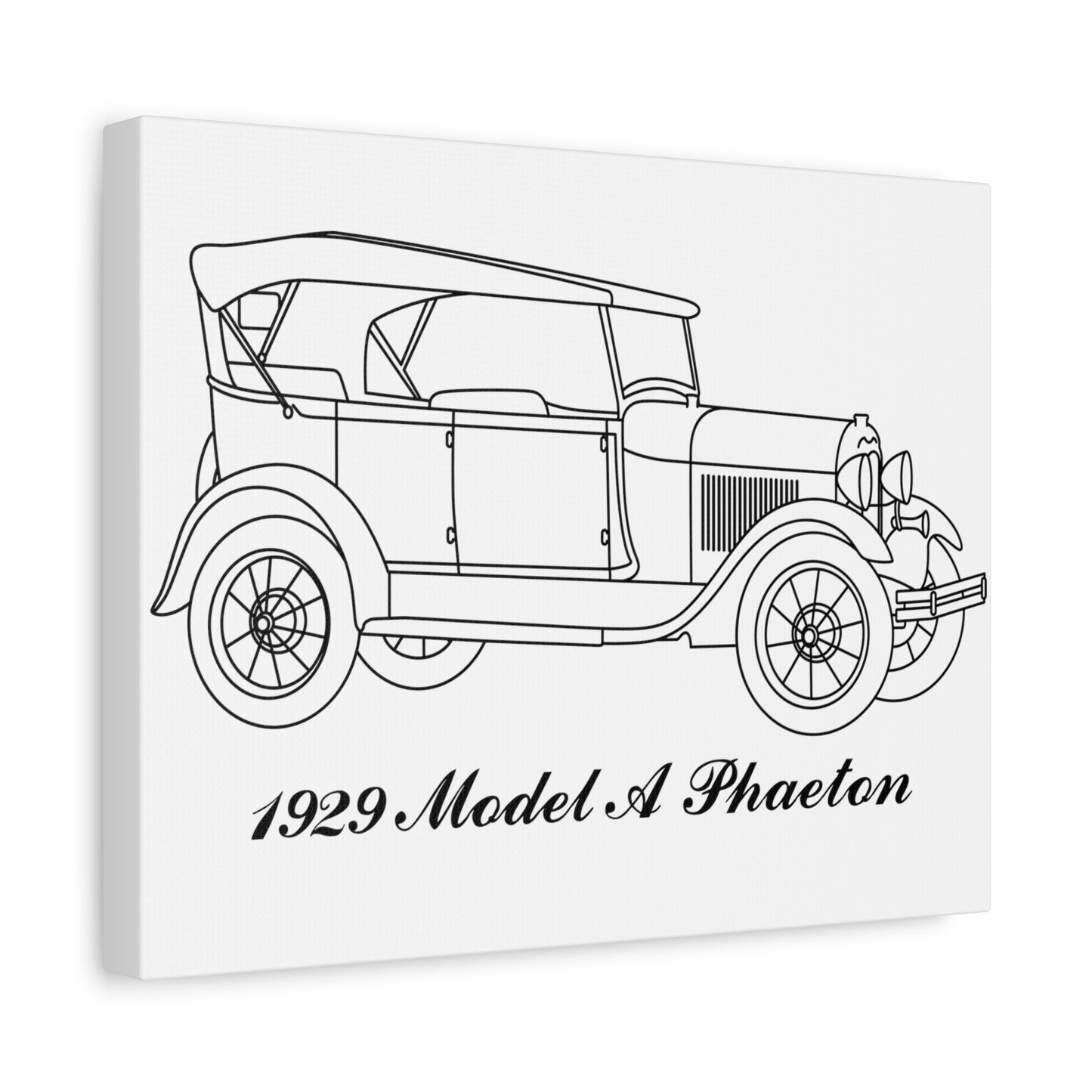 1929 Phaeton White Canvas Wall Art