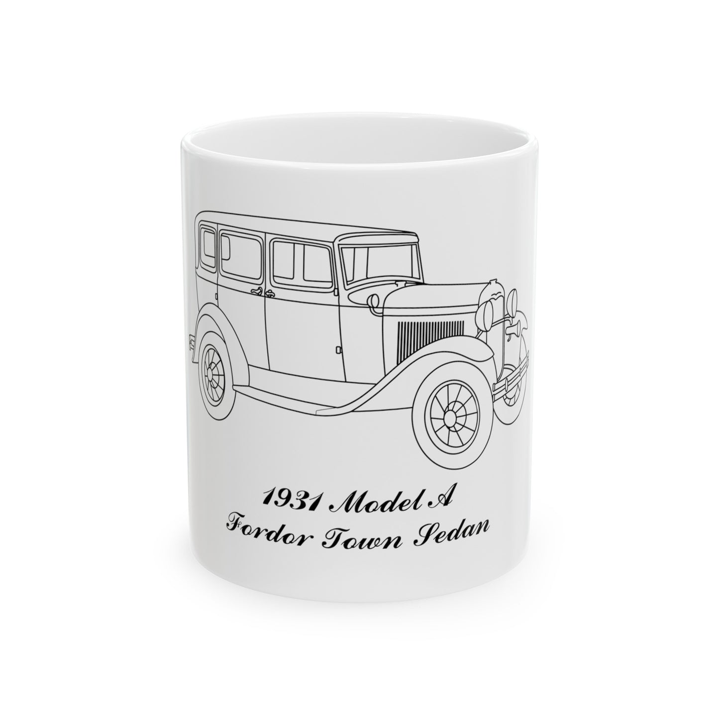 1931 Fordor Town Sedan White Mug