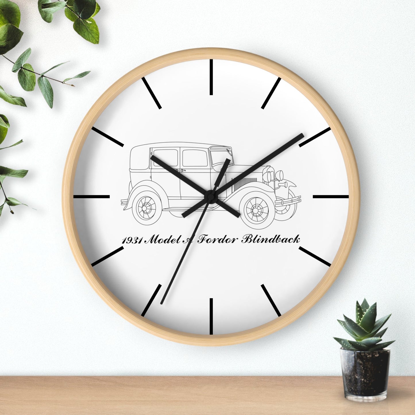 1931 Fordor Town Sedan Blindback Wall Clock