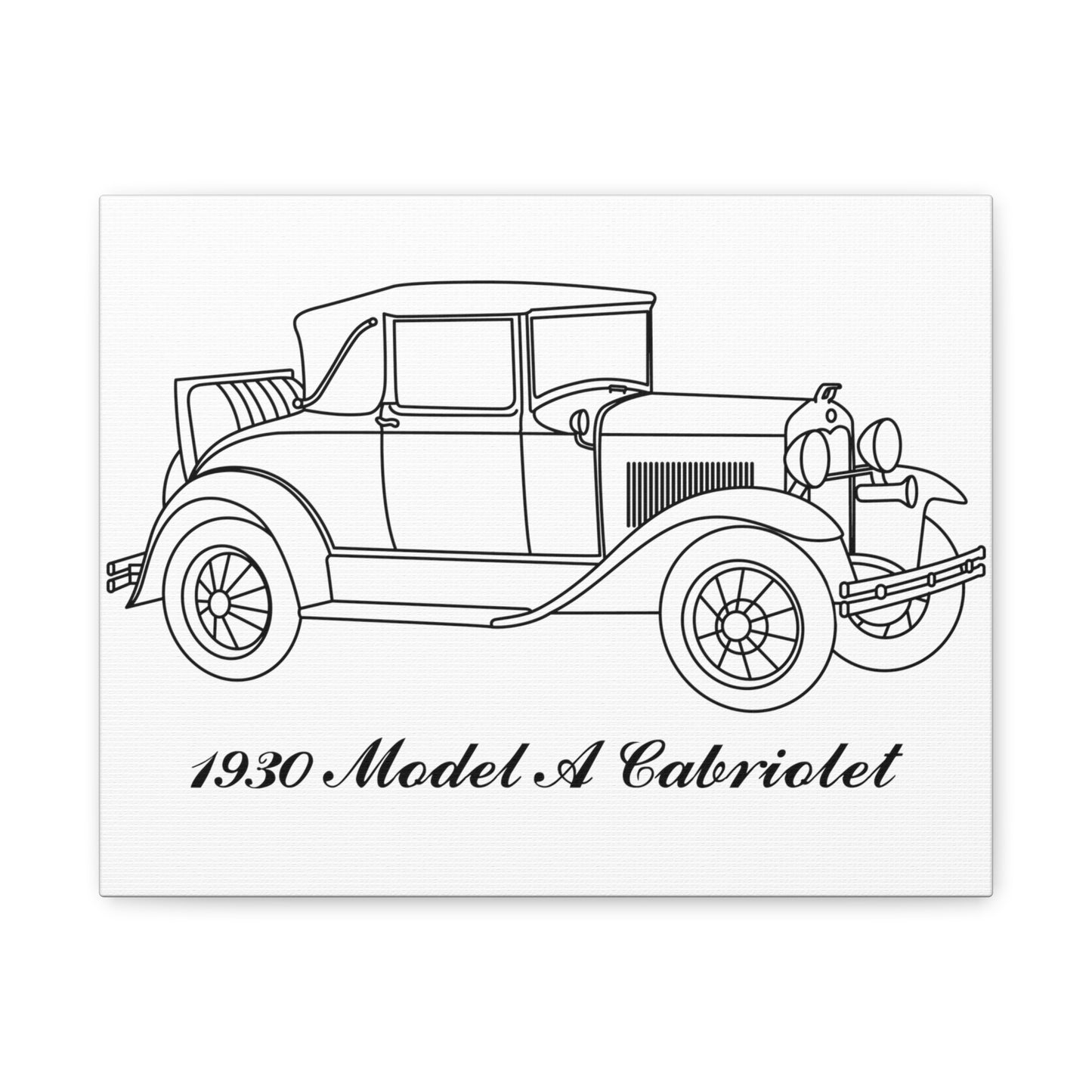 1930 Cabriolet White Canvas Wall Art