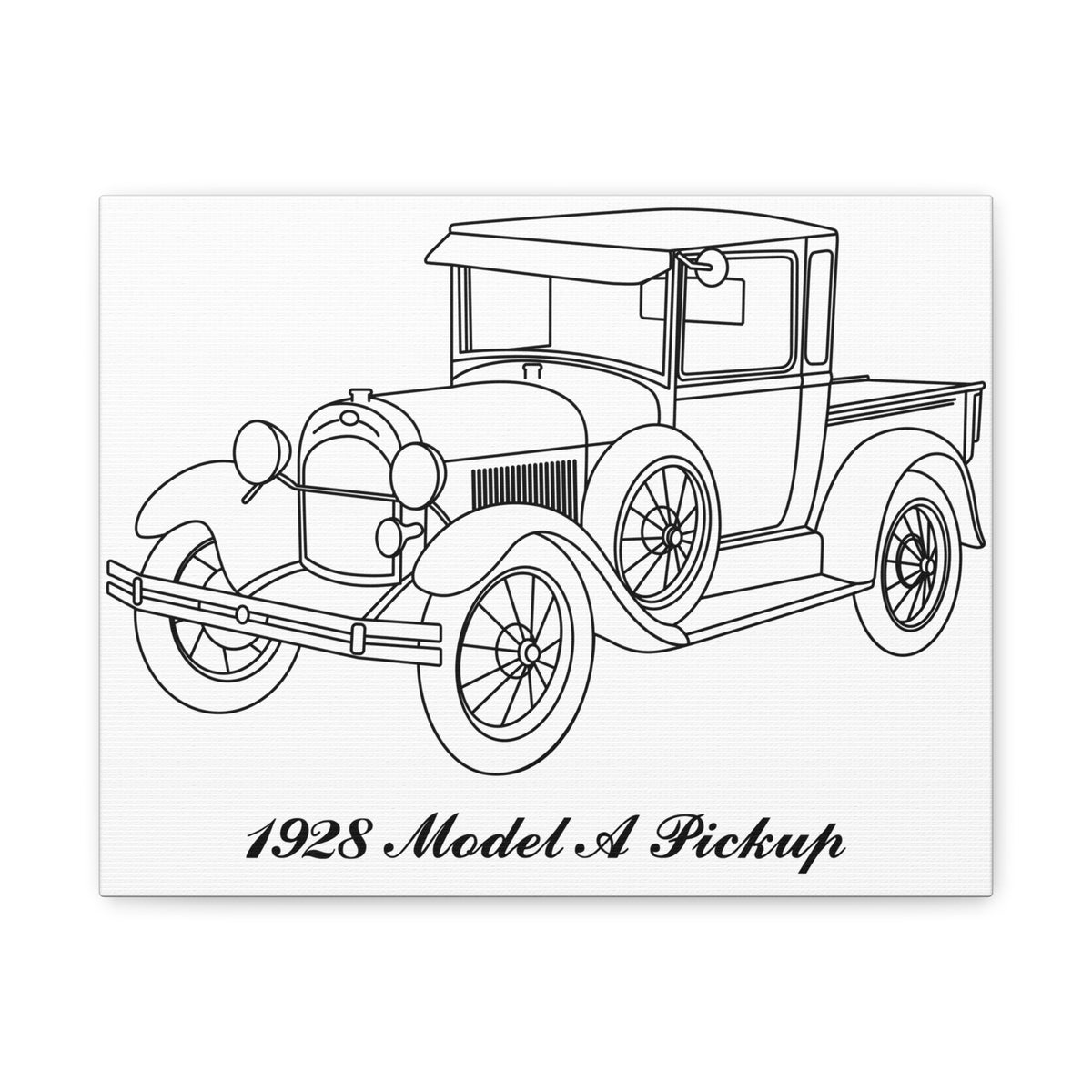 1928 Pickup White Canvas Wall Art