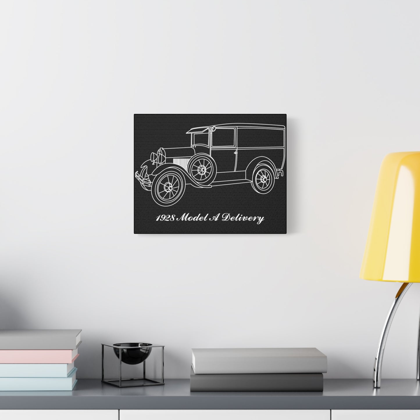 1928 Delivery Black Canvas Wall Art