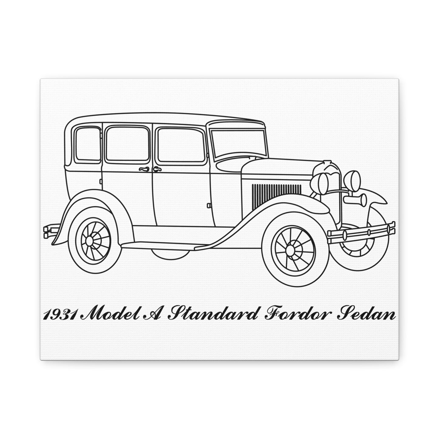 1931 Standard Fordor Sedan White Canvas Wall Art
